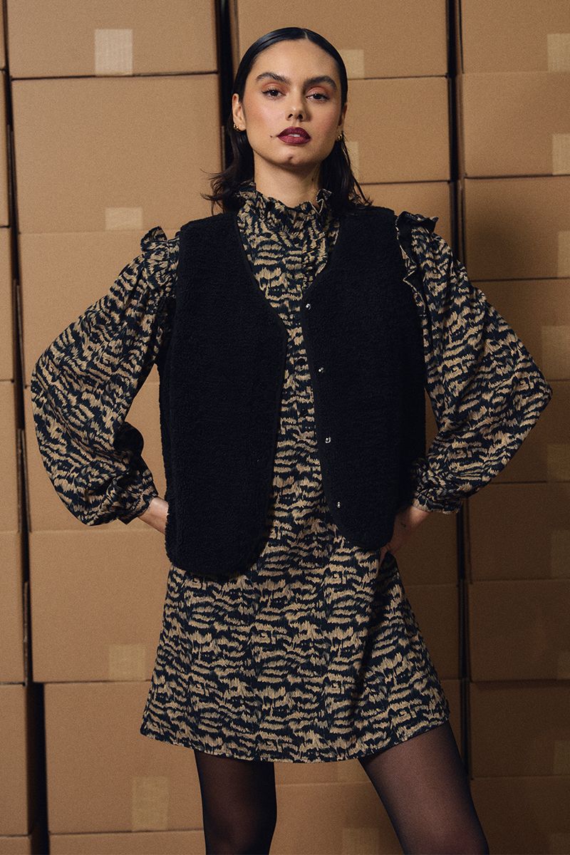 Veste sans manches, imitation mouton, LILI SIDONIO