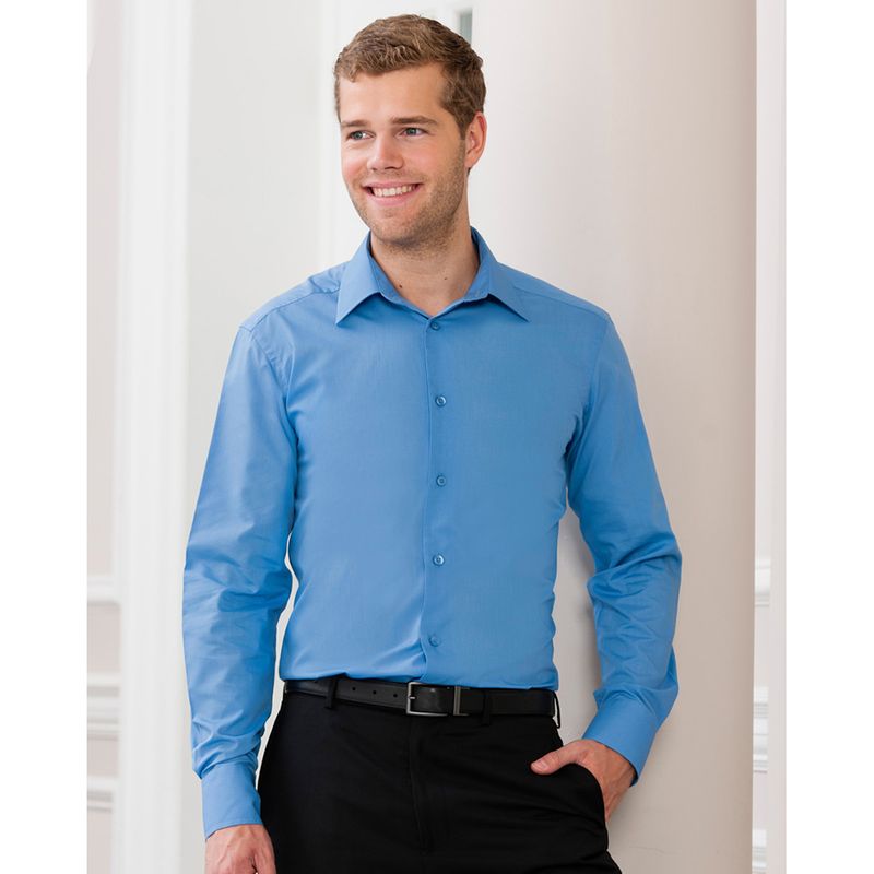 Russell Collection JZ933 - Chemise Manche Courte Homme Oxford