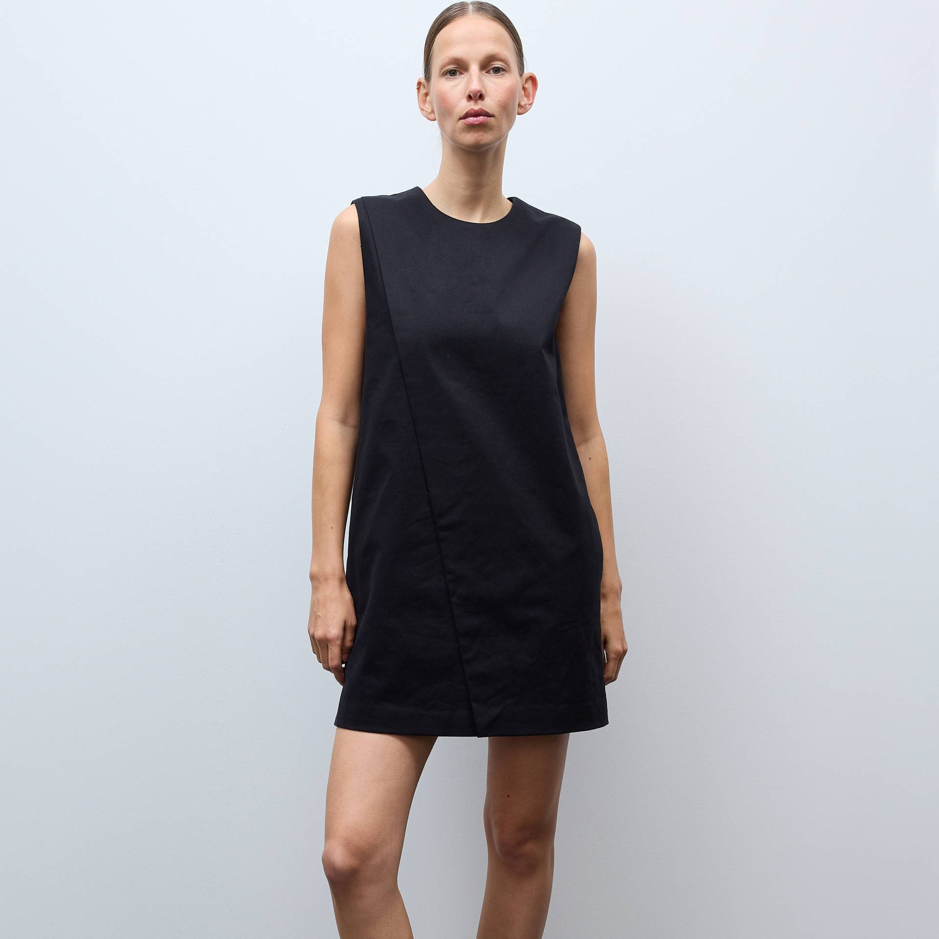 Robe courte unie sans manches contenant du coton, MONOPRIX