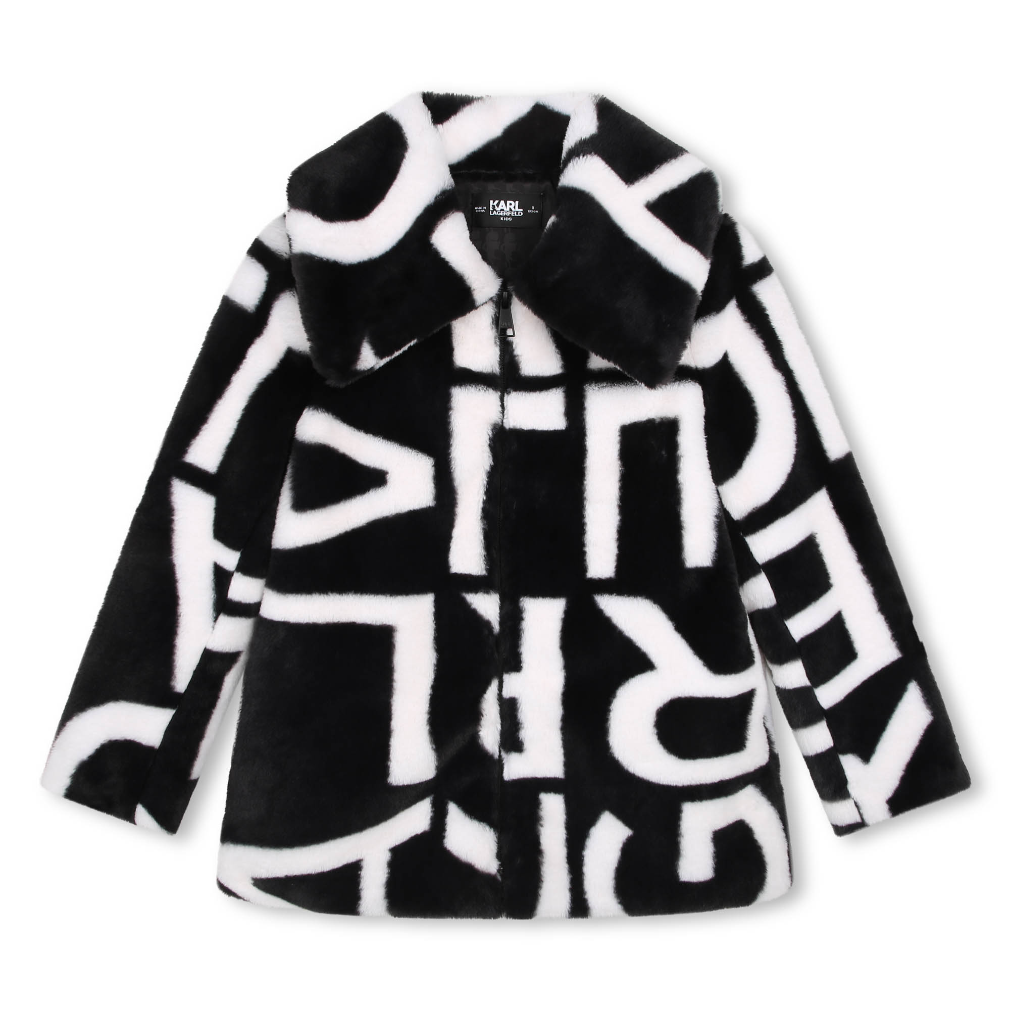 Veste en peluche imprimee noir blanc Karl Lagerfeld Kids La Redoute