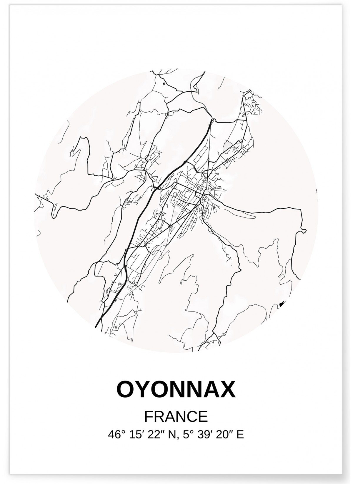 Affiche Carte Oyonnax, L'AFFICHERIE