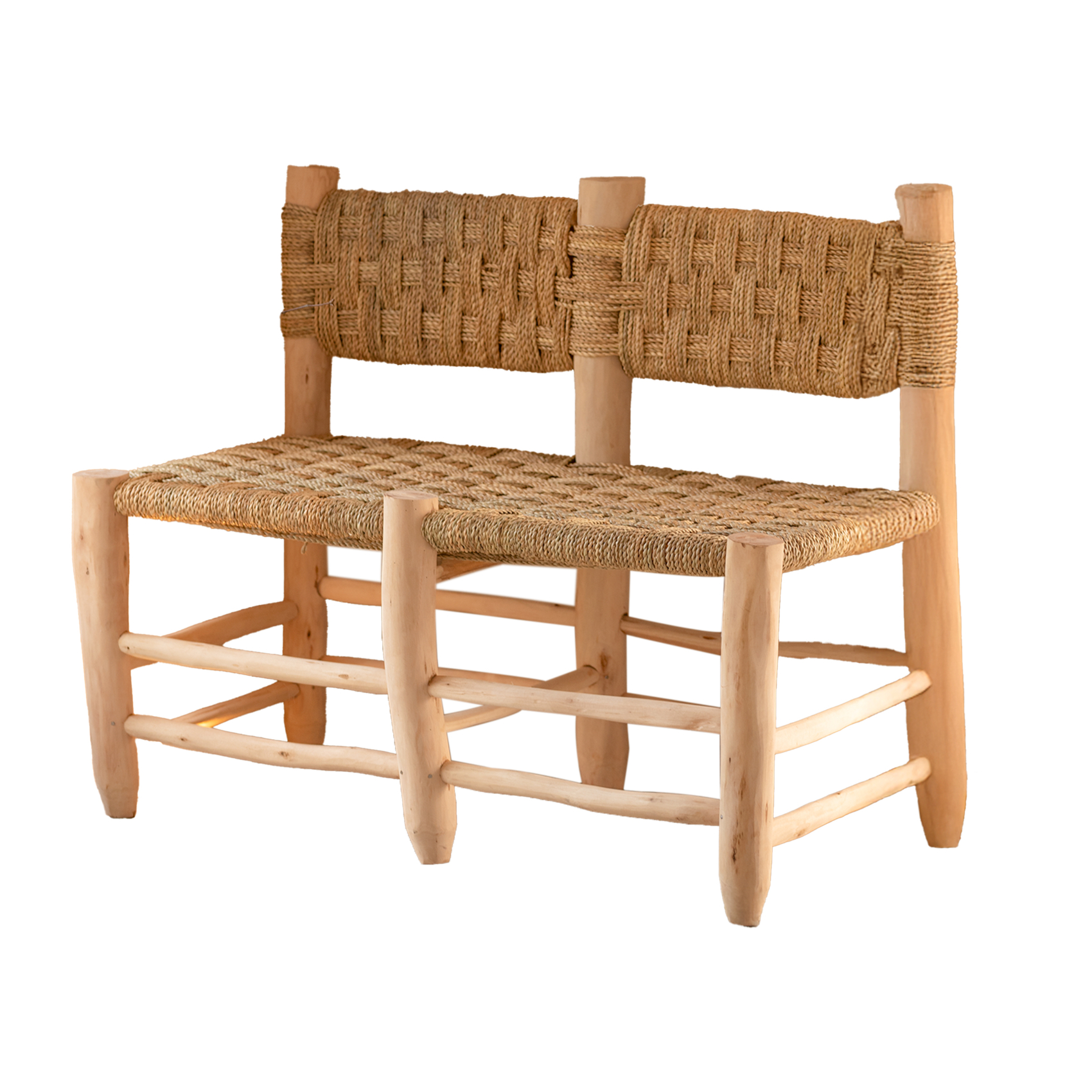 Double banquette Marocaine tressage damier - LOJI, HOME MAISON