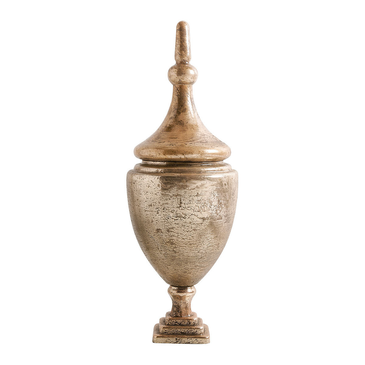 Pot jarre en verre mercurisé, BLANC D’IVOIRE