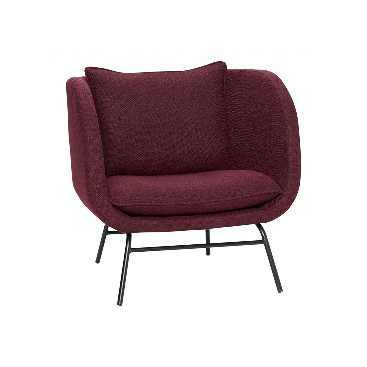 fauteuil rembourre tissu pieds metal zuppa