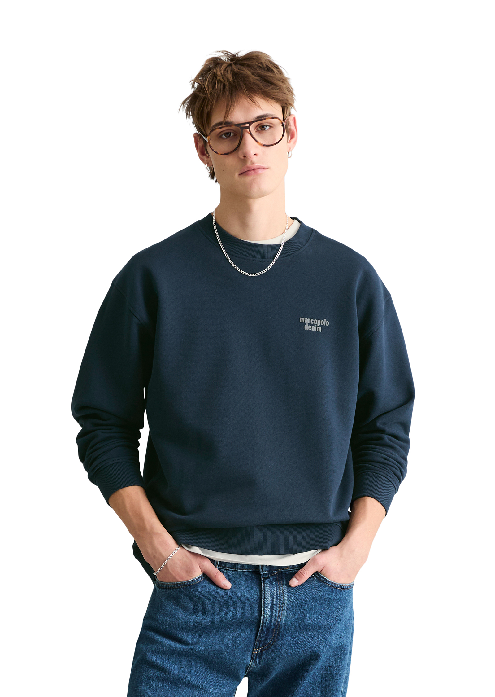 Sweat-shirt relaxed avec un grand imprimé au dos, MARC O’POLO DENIM