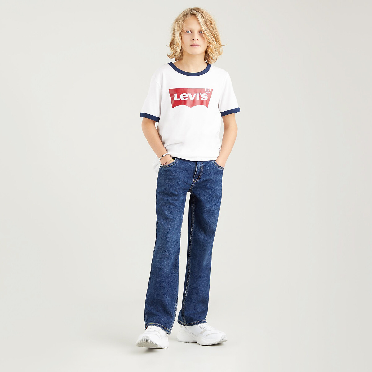 Jean 5 poches ajusté La Redoute Garçon Vêtements Pantalons & Jeans Pantalons courts Shorts en jean 