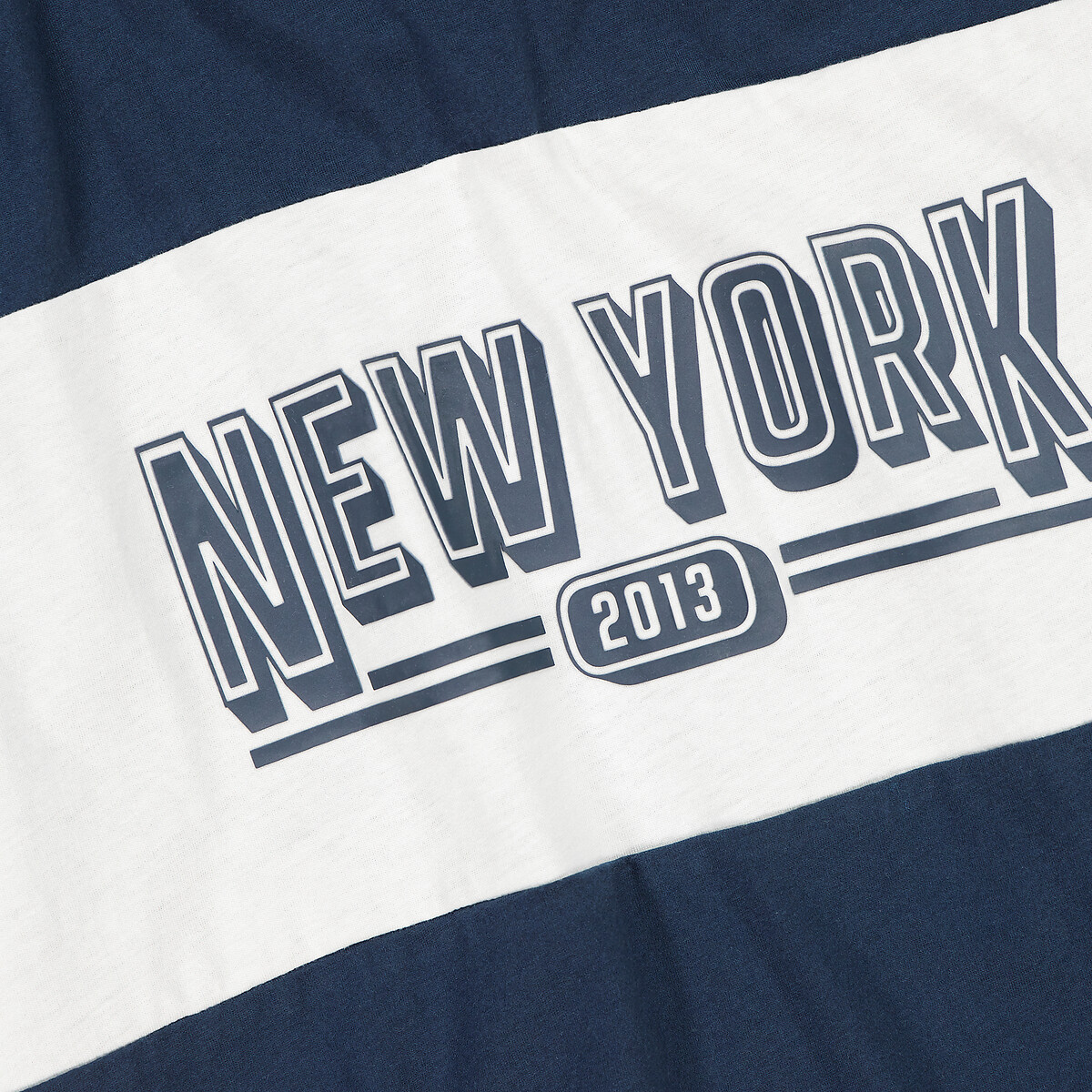 Cotton new york t-shirt navy/ecru La Redoute Collections