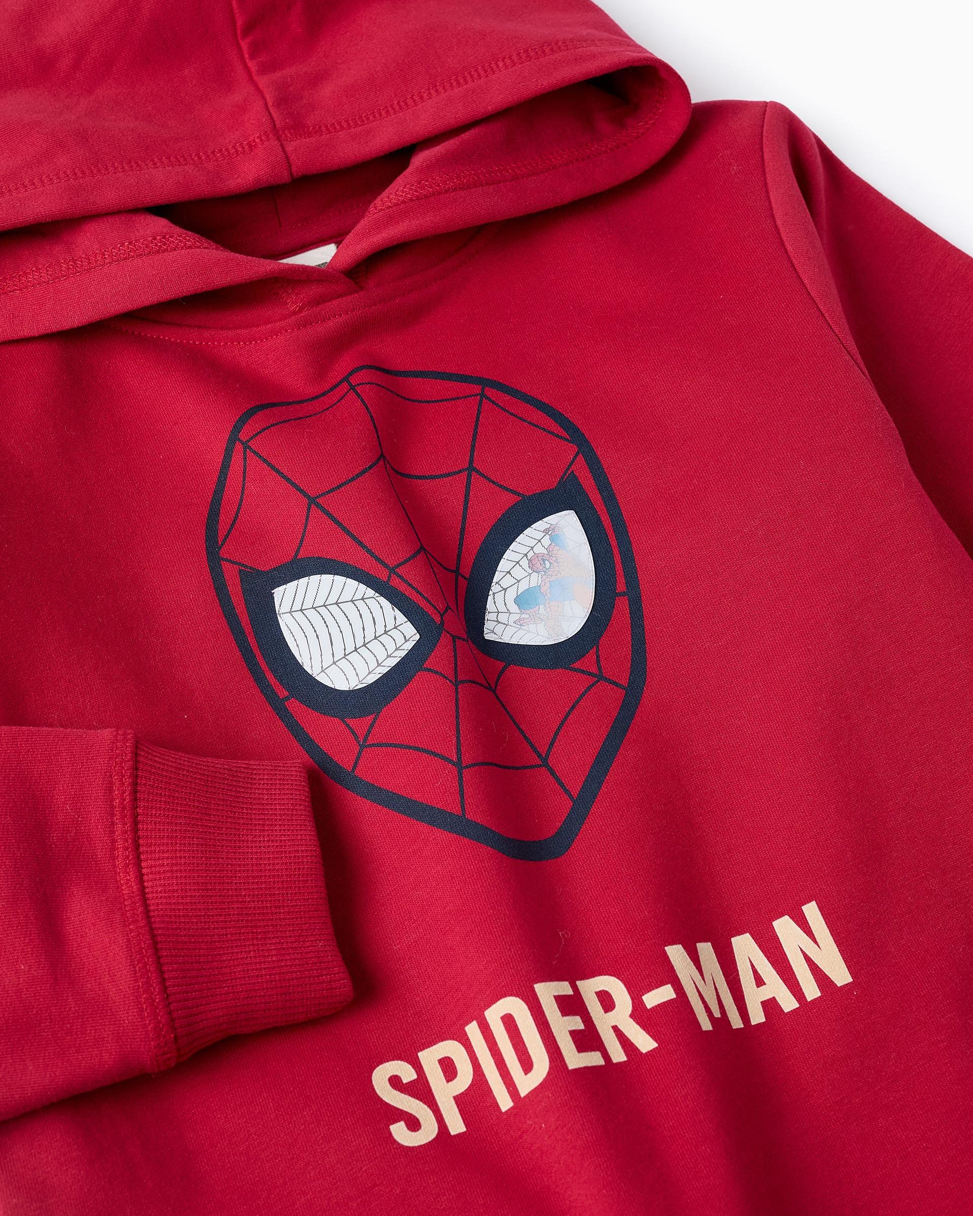 Sweat 100 coton matelasse theme spider man marvel spiderman rouge Zippy La Redoute