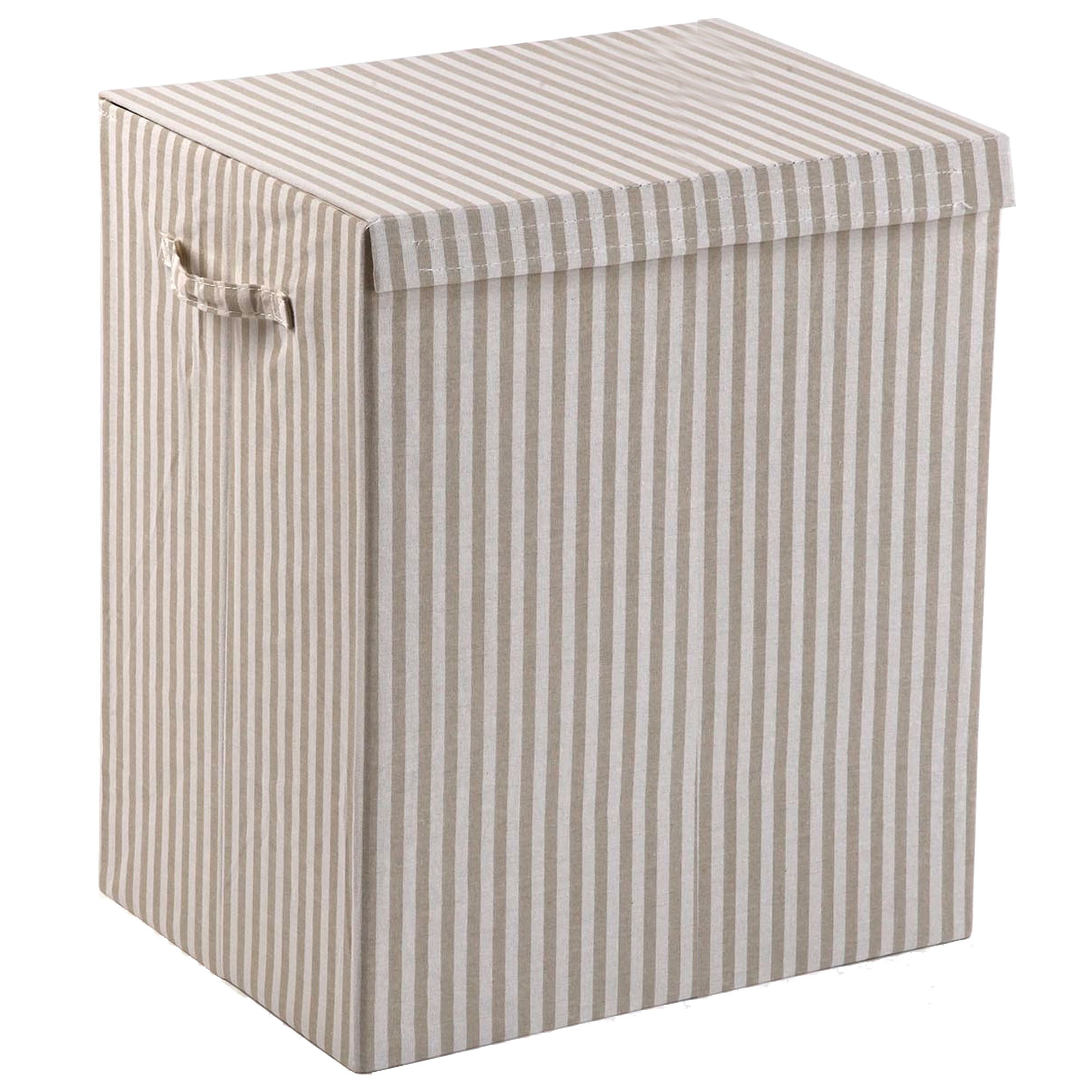 Panier à linge rayé gris 40x30x50cm, VERSA