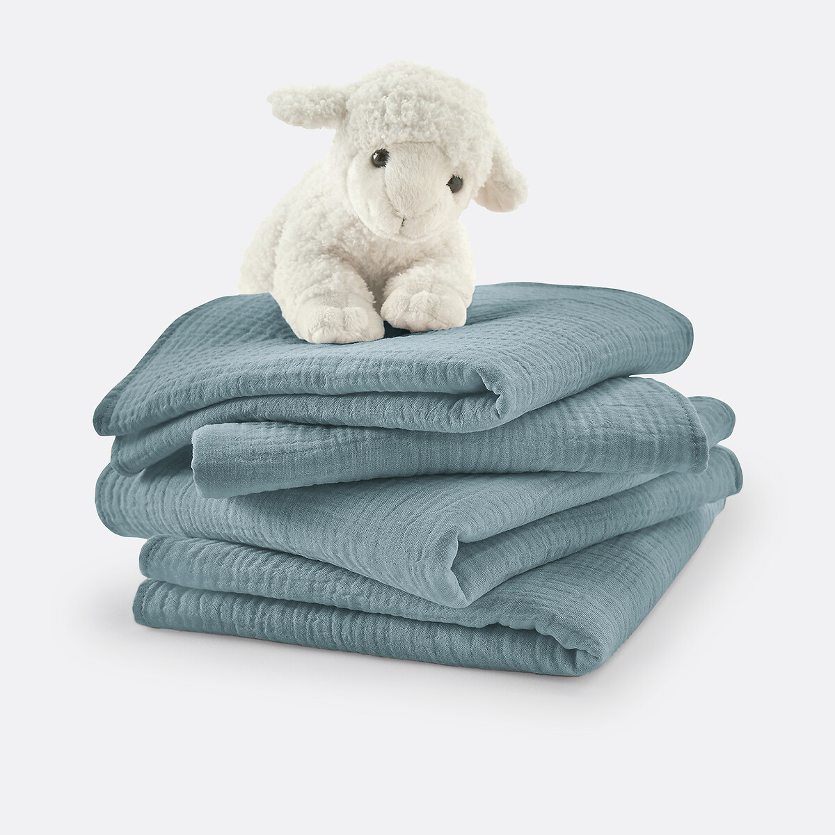Lot de 4 langes bébé en gaze de coton, Kumla