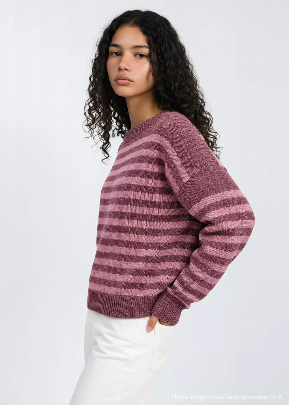 Pull-over à rayures fil textile, MANGO TEEN
