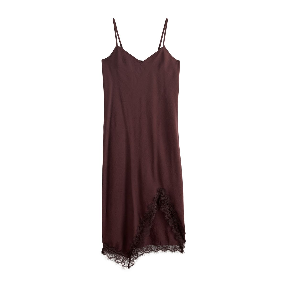 Robe midi asymétrique avec bord dentelle, NEXT