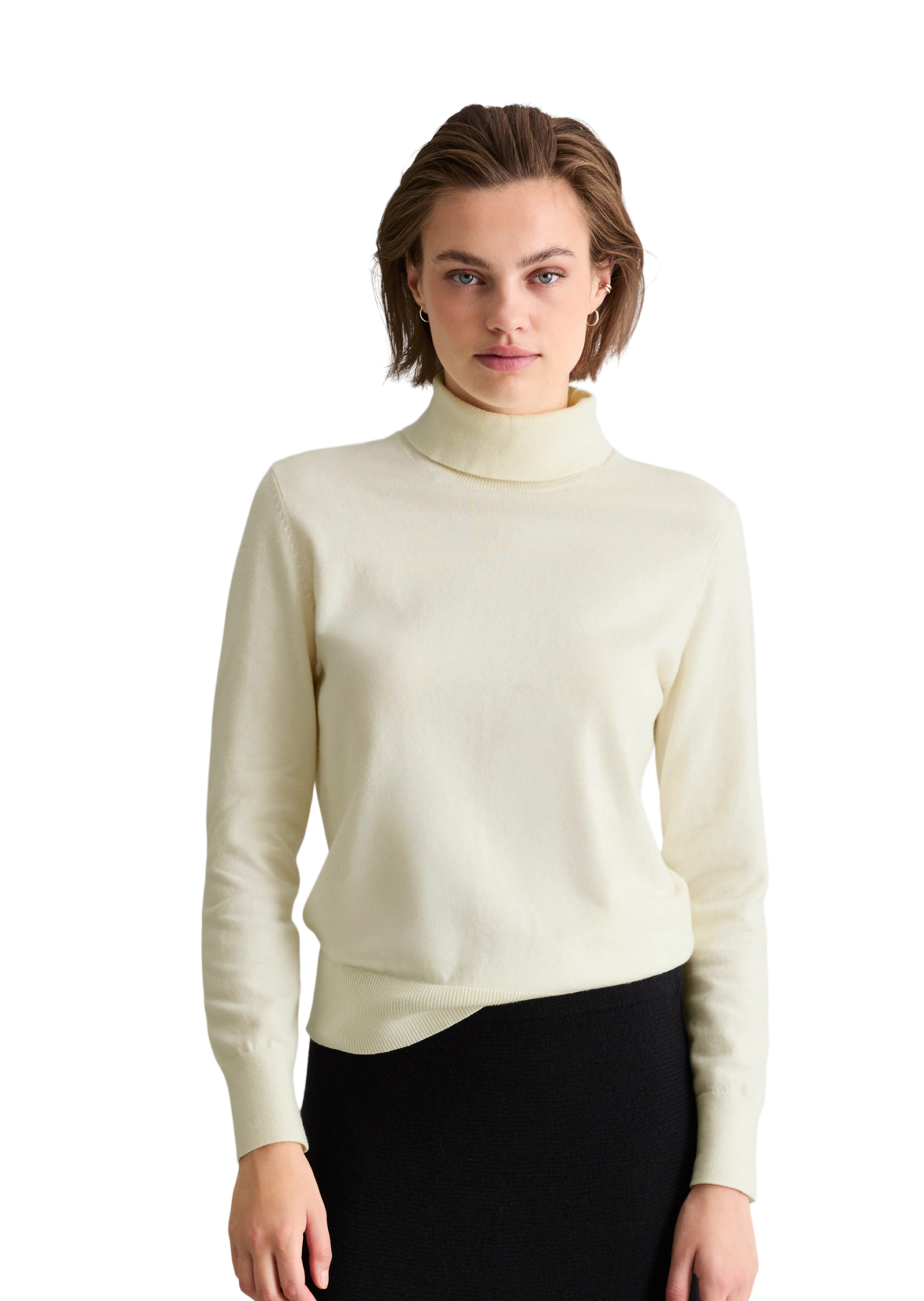 Pull à col roulé regular en Soft Cotton Stretch, MARC O’POLO DENIM