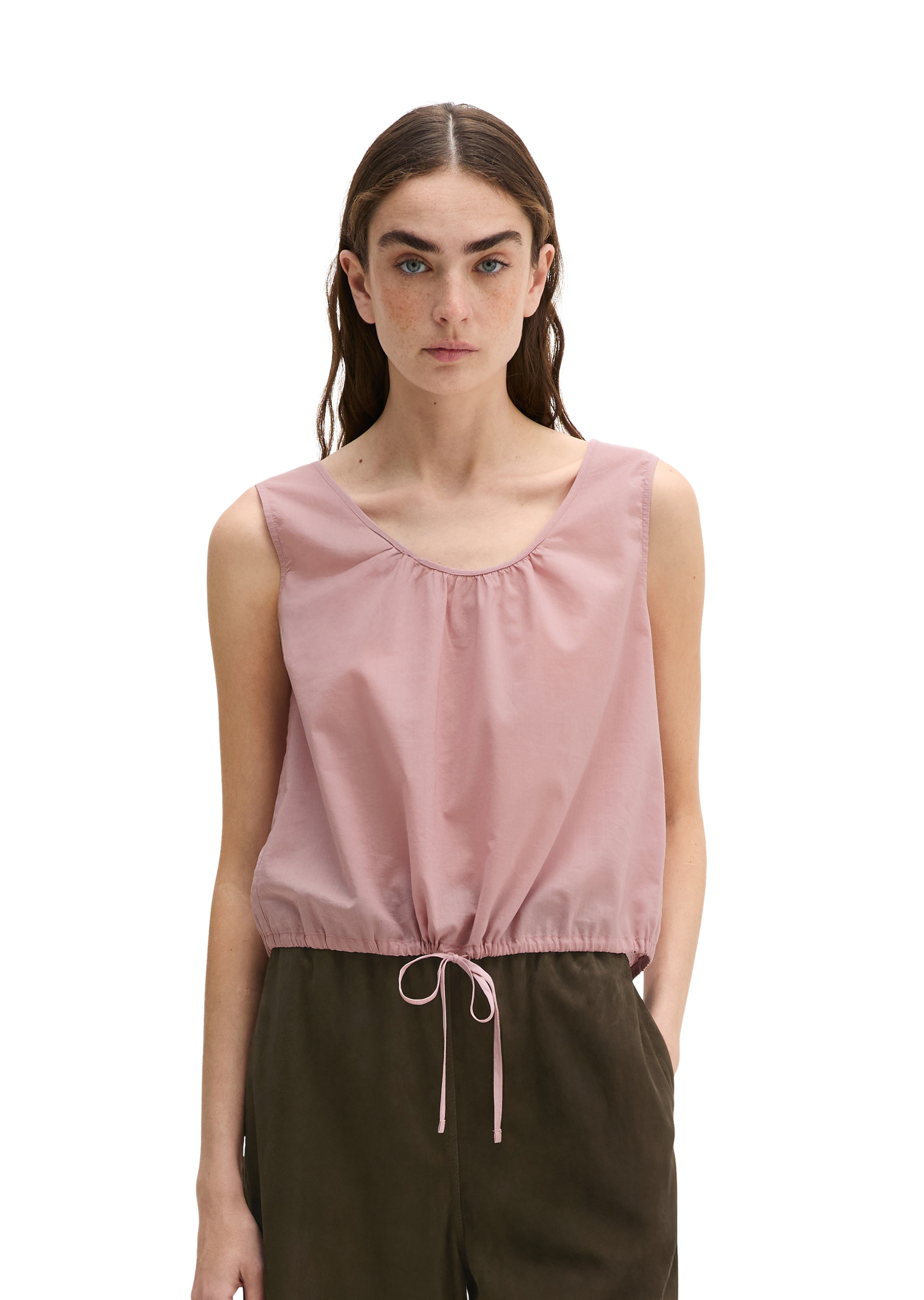 Blouse sans manches regular en voile de coton doux, MARC O'POLO
