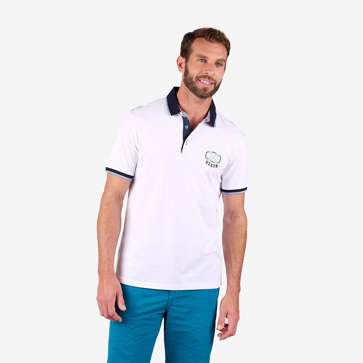 Cotton Pique Polo Shirt with Short Sleeves