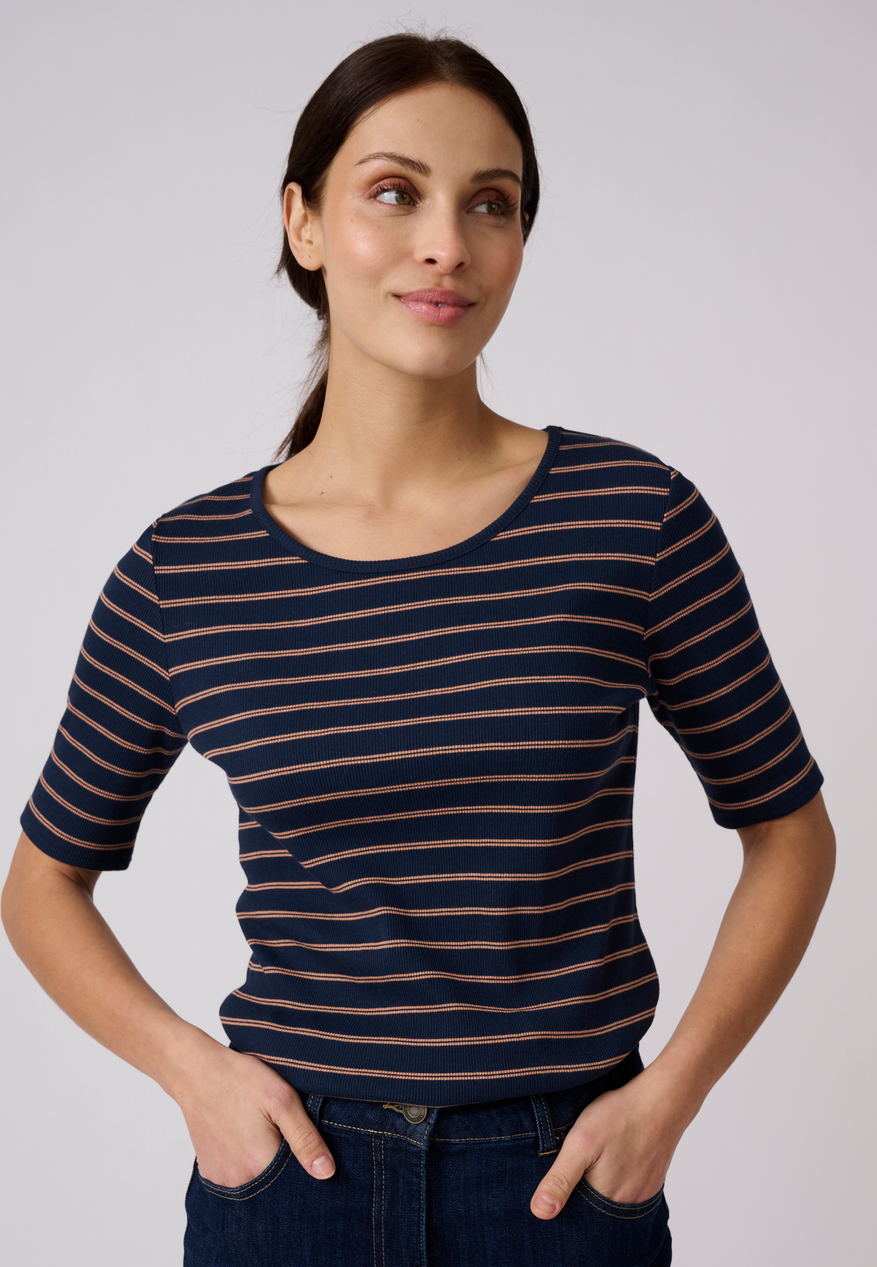 T-shirt rayé manches aux coudes, DAMART