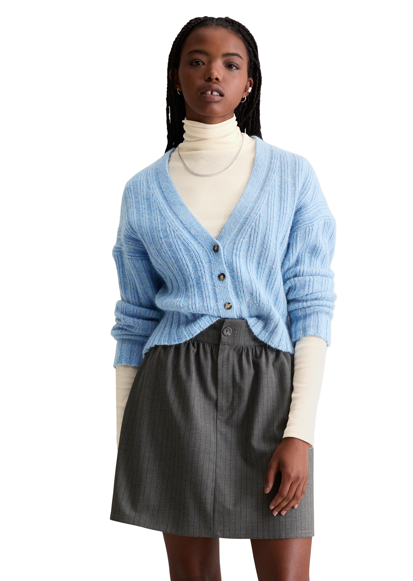 Cardigan relaxed en noble mélange de laine et de laine d'alpaga, MARC O’POLO DENIM