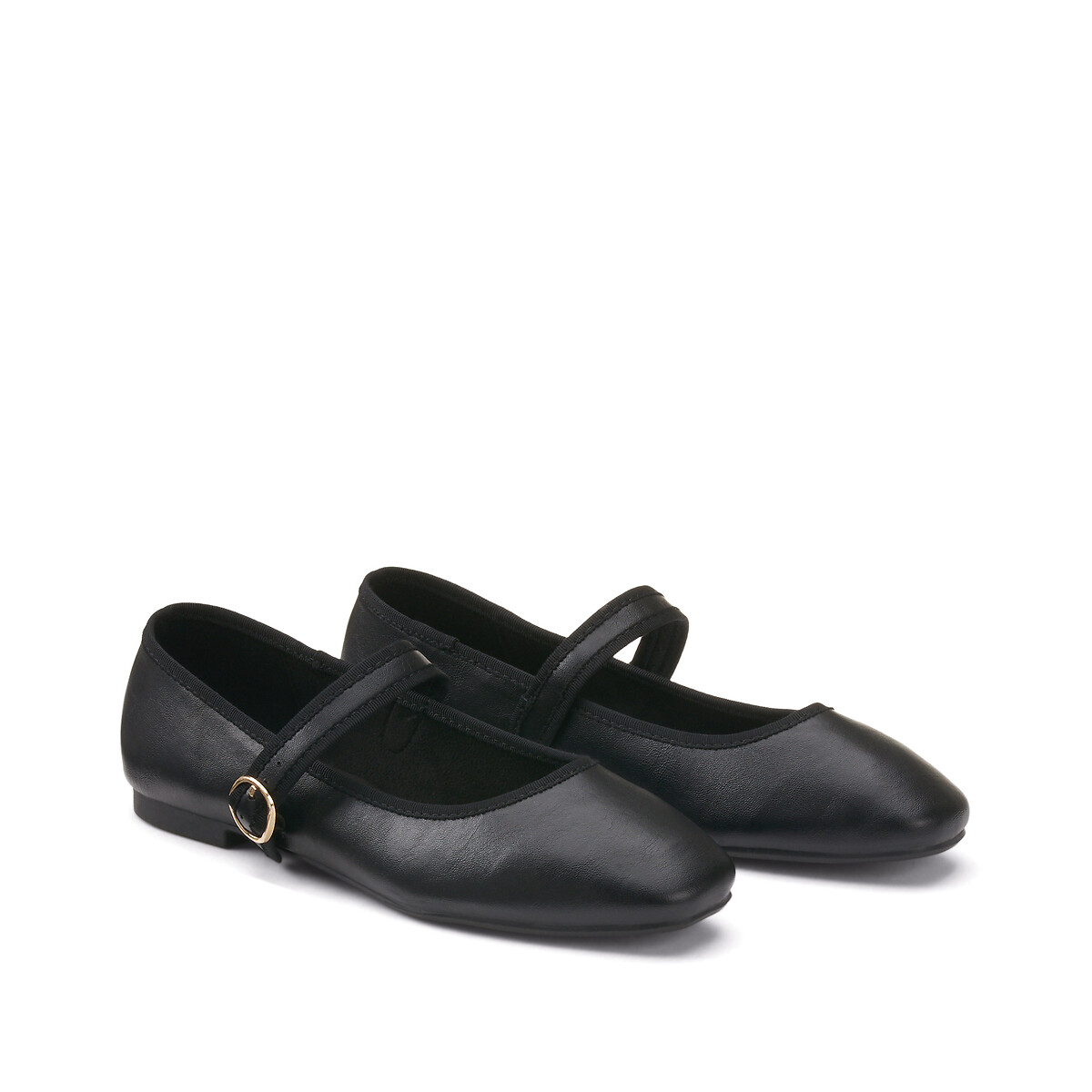 Buckled ballet flats, black, La Redoute Collections | La Redoute