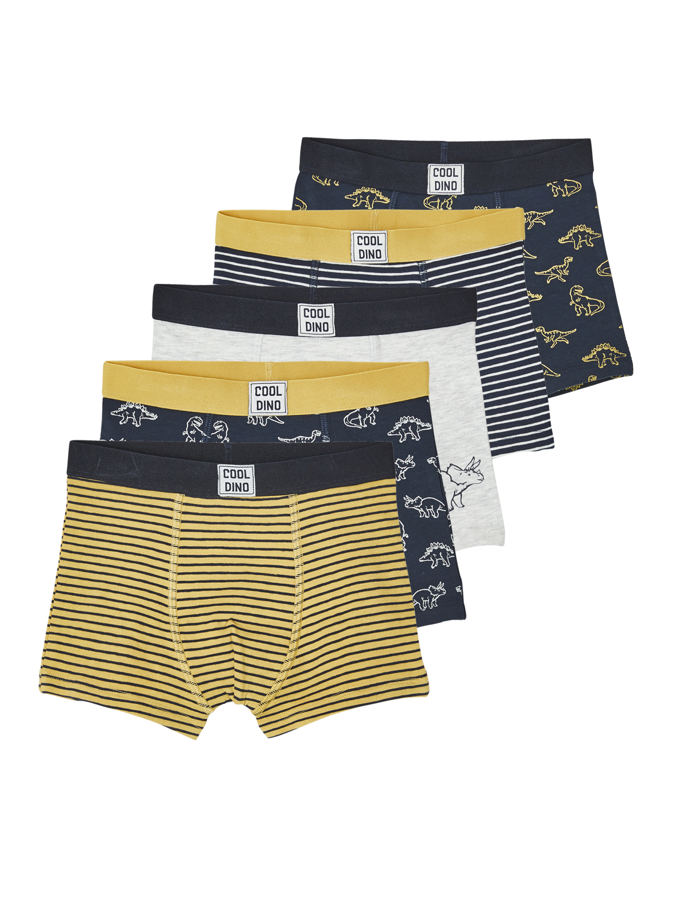 Lot de 5 boxers stretch Dino, VERTBAUDET