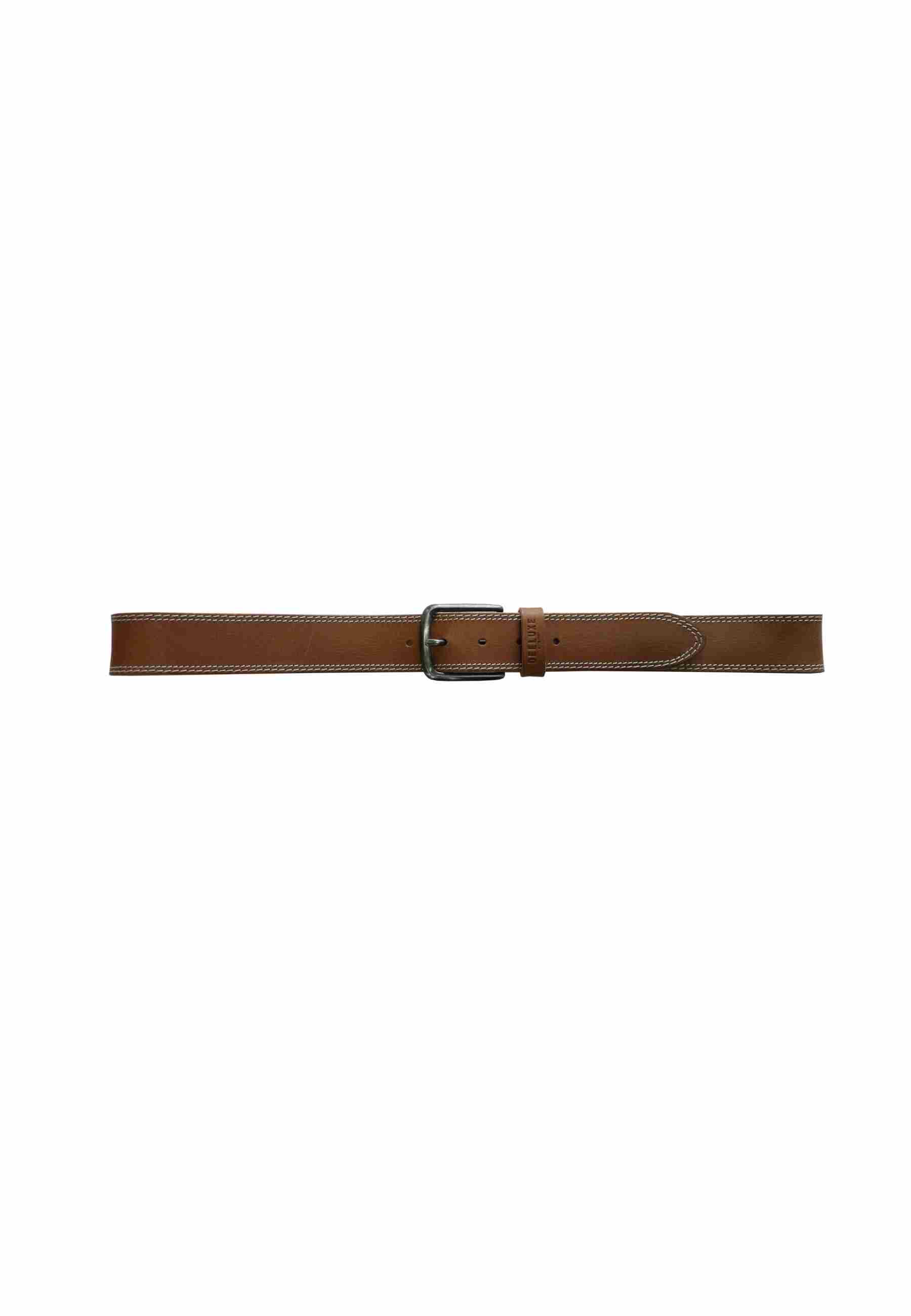 Ceinture homme en cuir à surpiqûres contrastées BENTO, DEELUXE