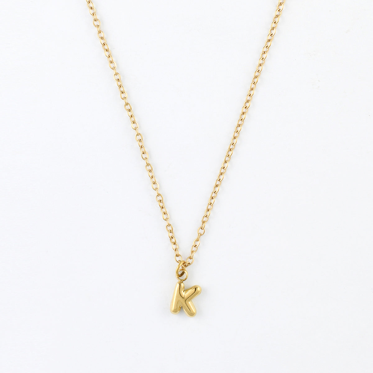 Collier à pendentif lettre K acier inoxydable, BALABOOSTE