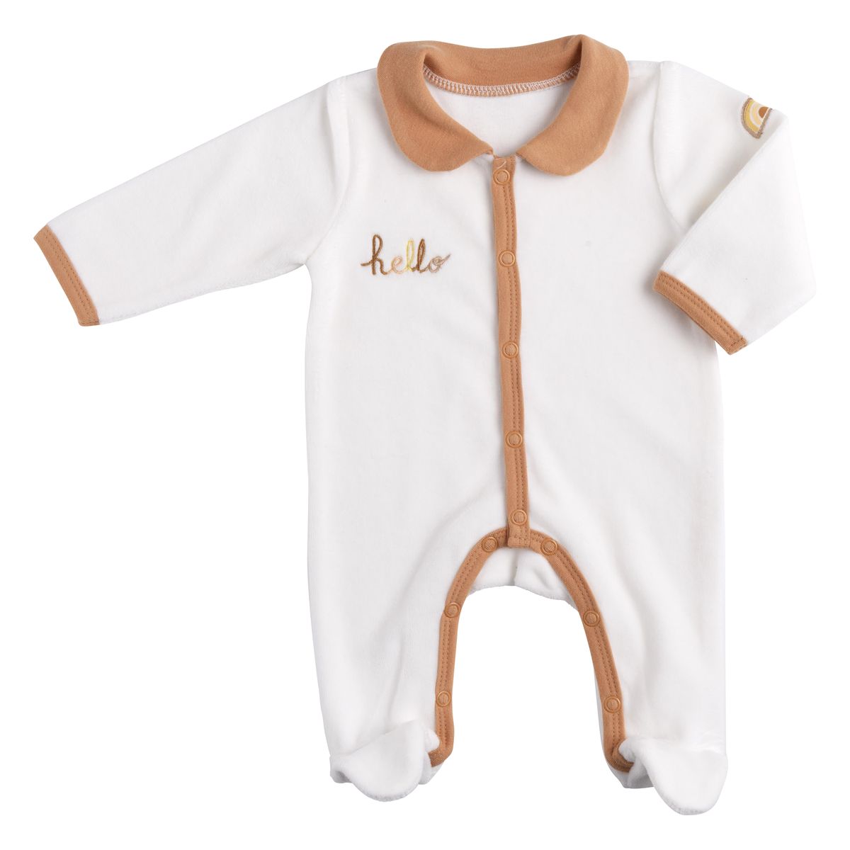 Pyjama bébé à manches longues en velours, SAUTHON