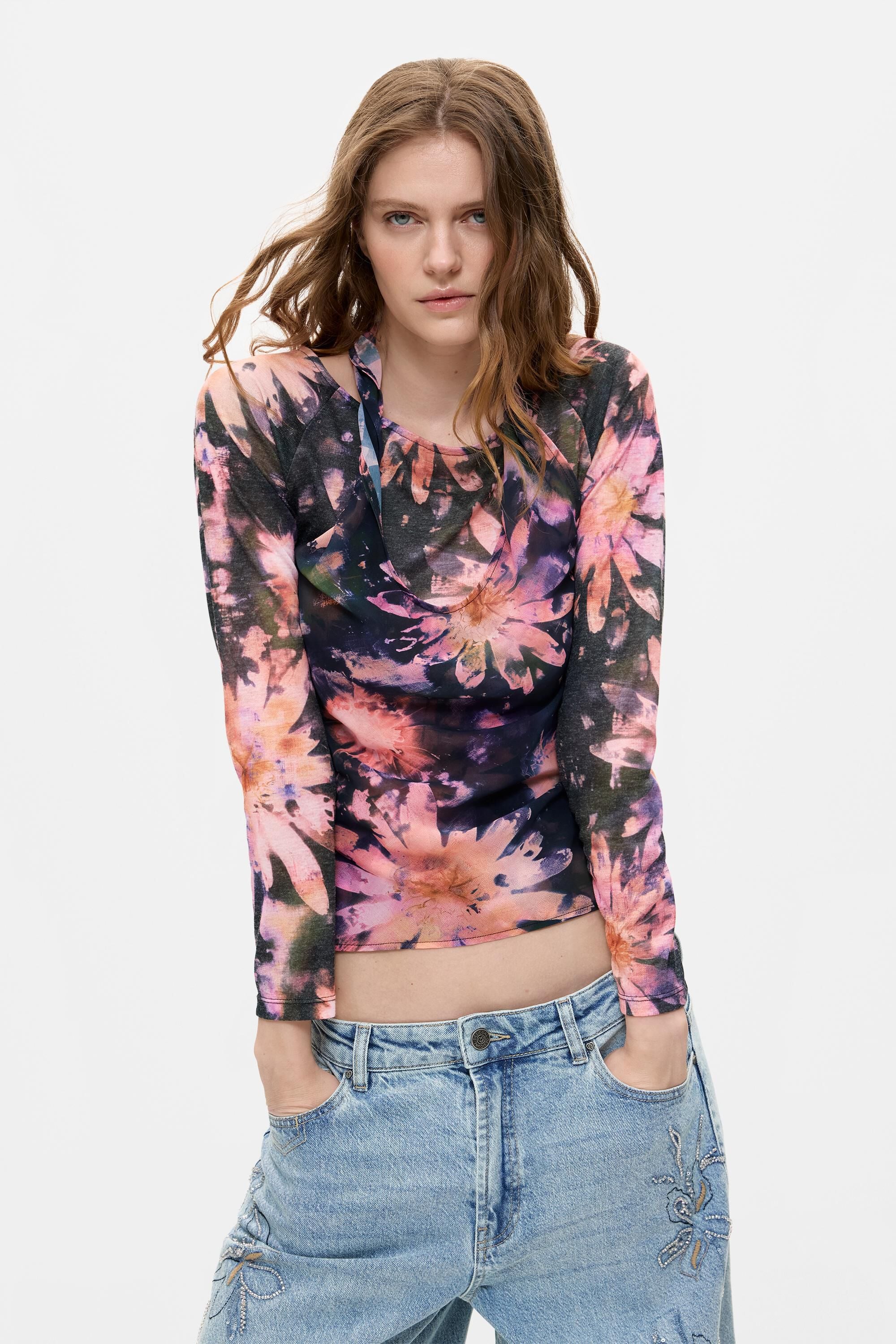 Blouse imprimée à manches longues, DESIGUAL