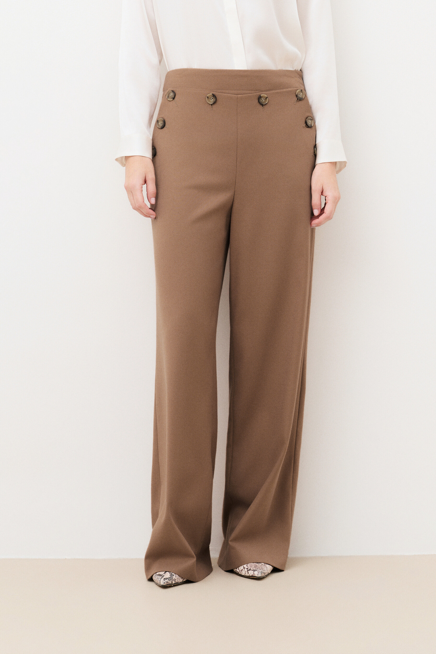 Pantalon large taille haute PCOLOMBUS, CAROLL