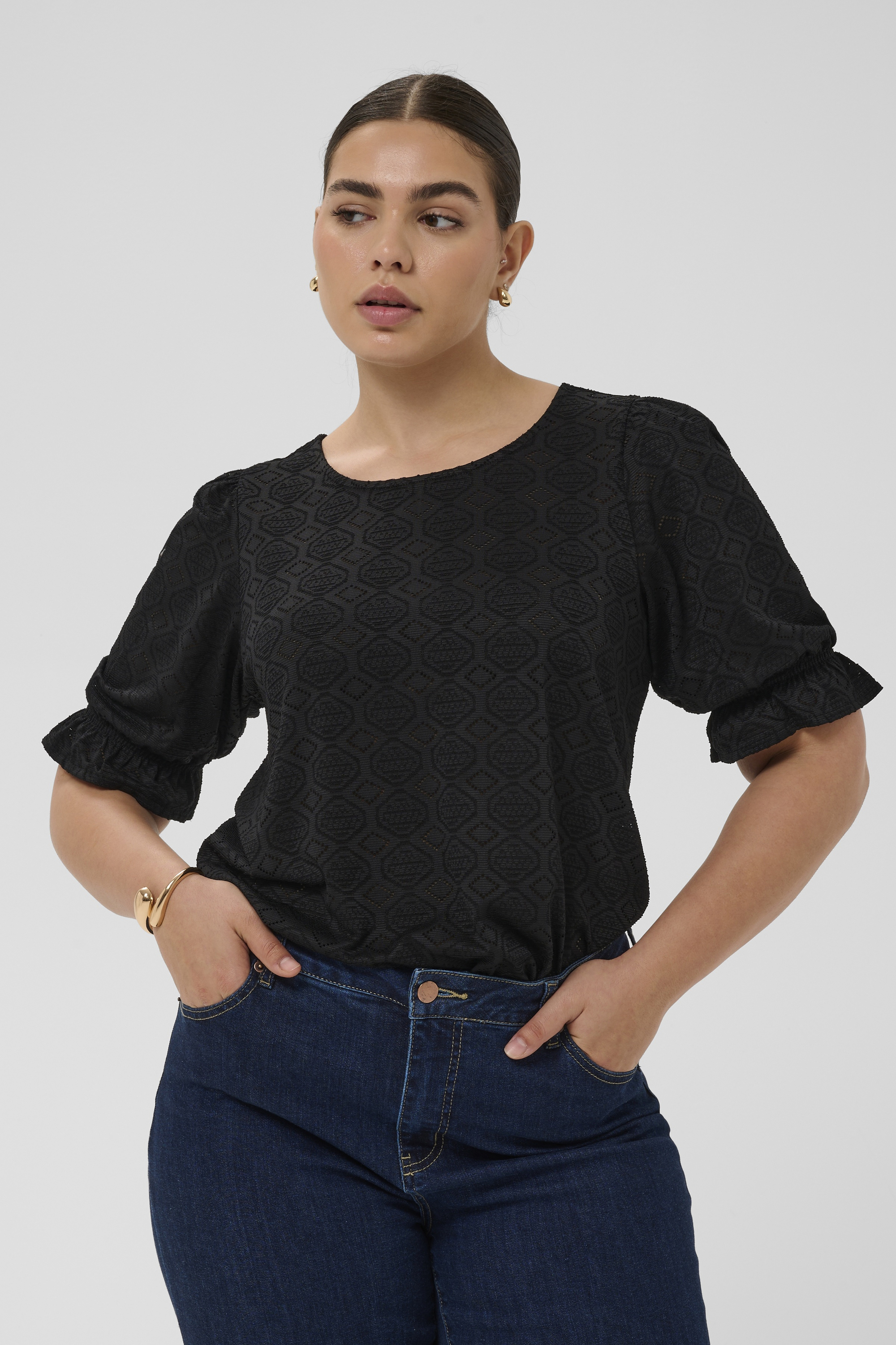 Short sleeved blouse, KAFFE CURVE