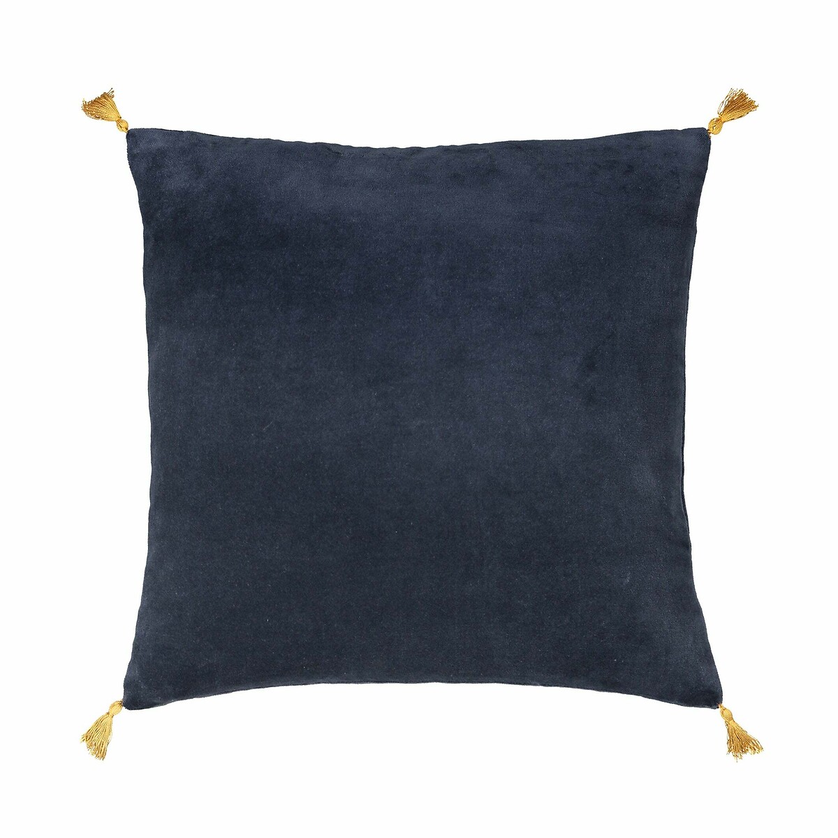 Paula square tassel velvet pillowcase, ink blue, La Redoute Interieurs ...