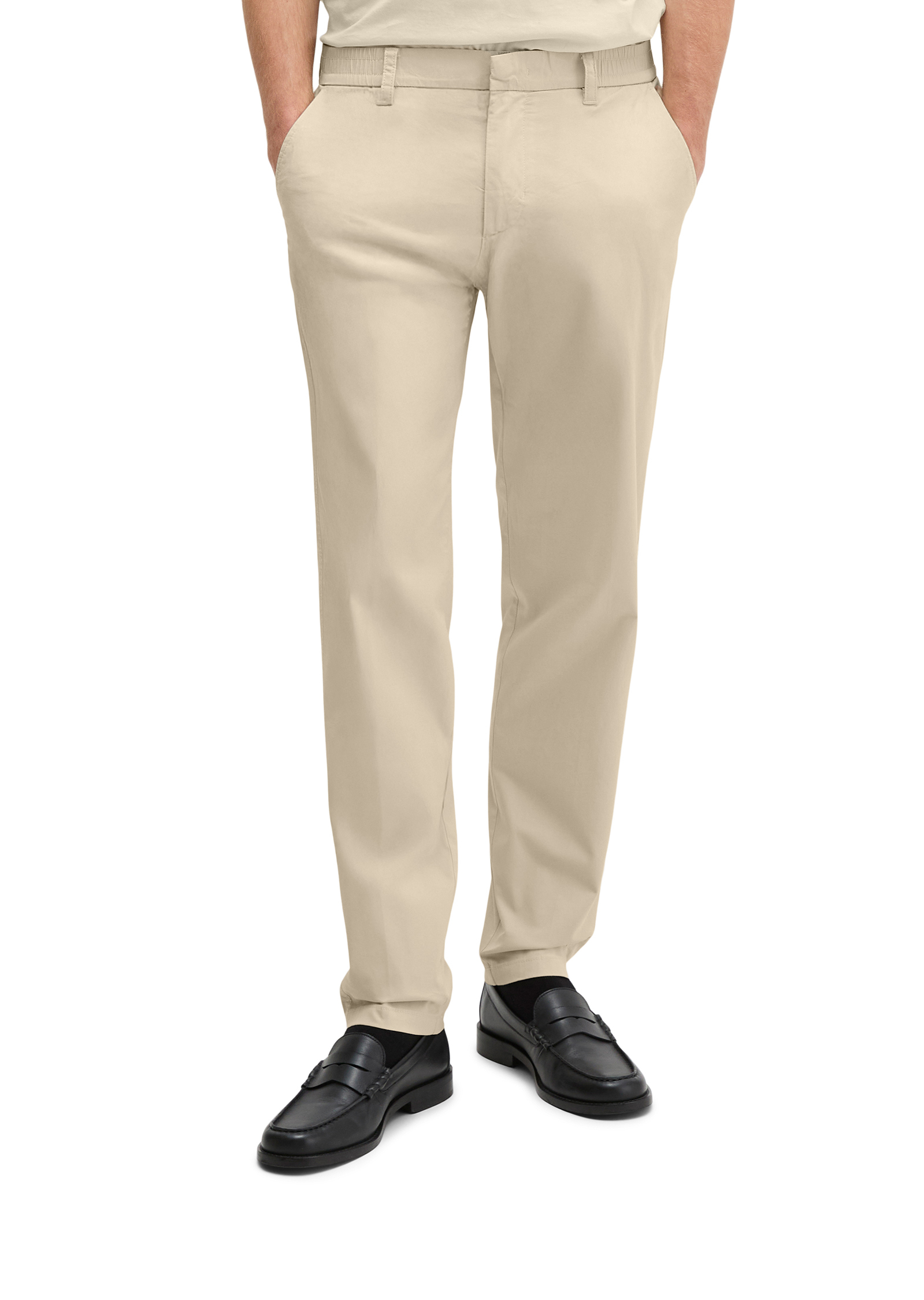 Chino modèle Morot Jogger tapered en popeline stretch technique, MARC O'POLO