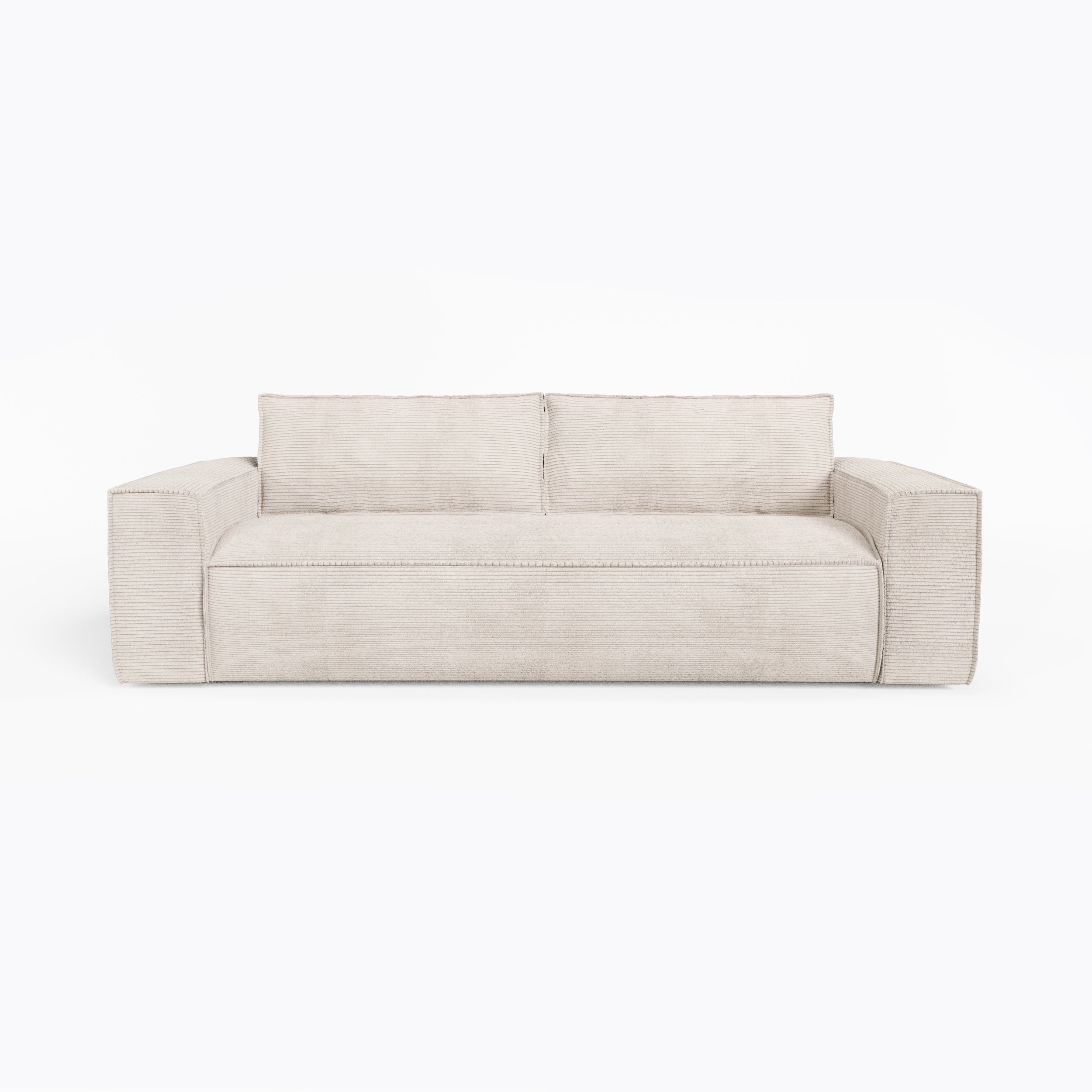 Canapé convertible express matelas Dunlopillo 140cm 3 places en velours côtelé JOAN, SIA HOME
