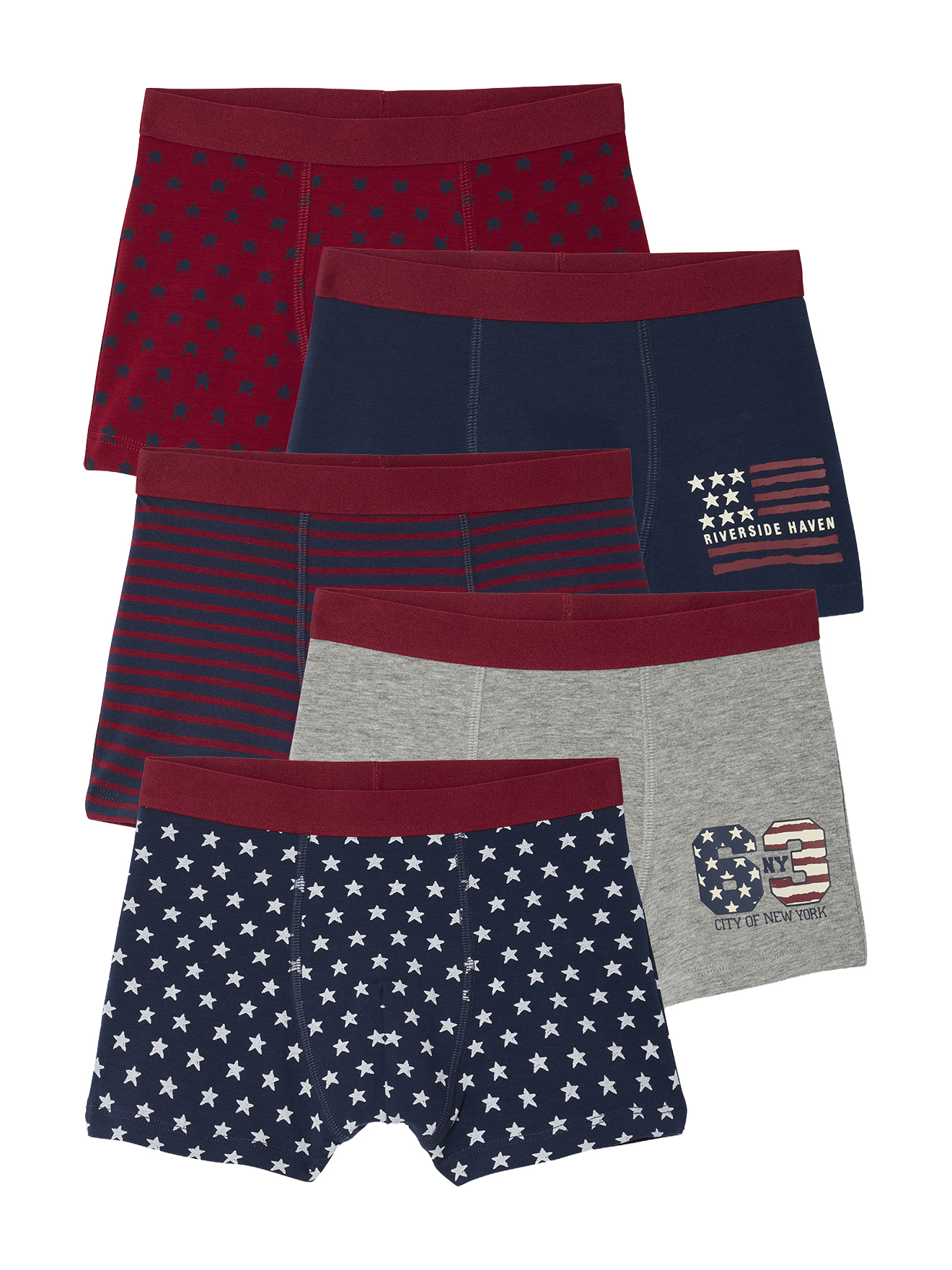 Lot 5 Boxers drapeau Garçon, VERTBAUDET