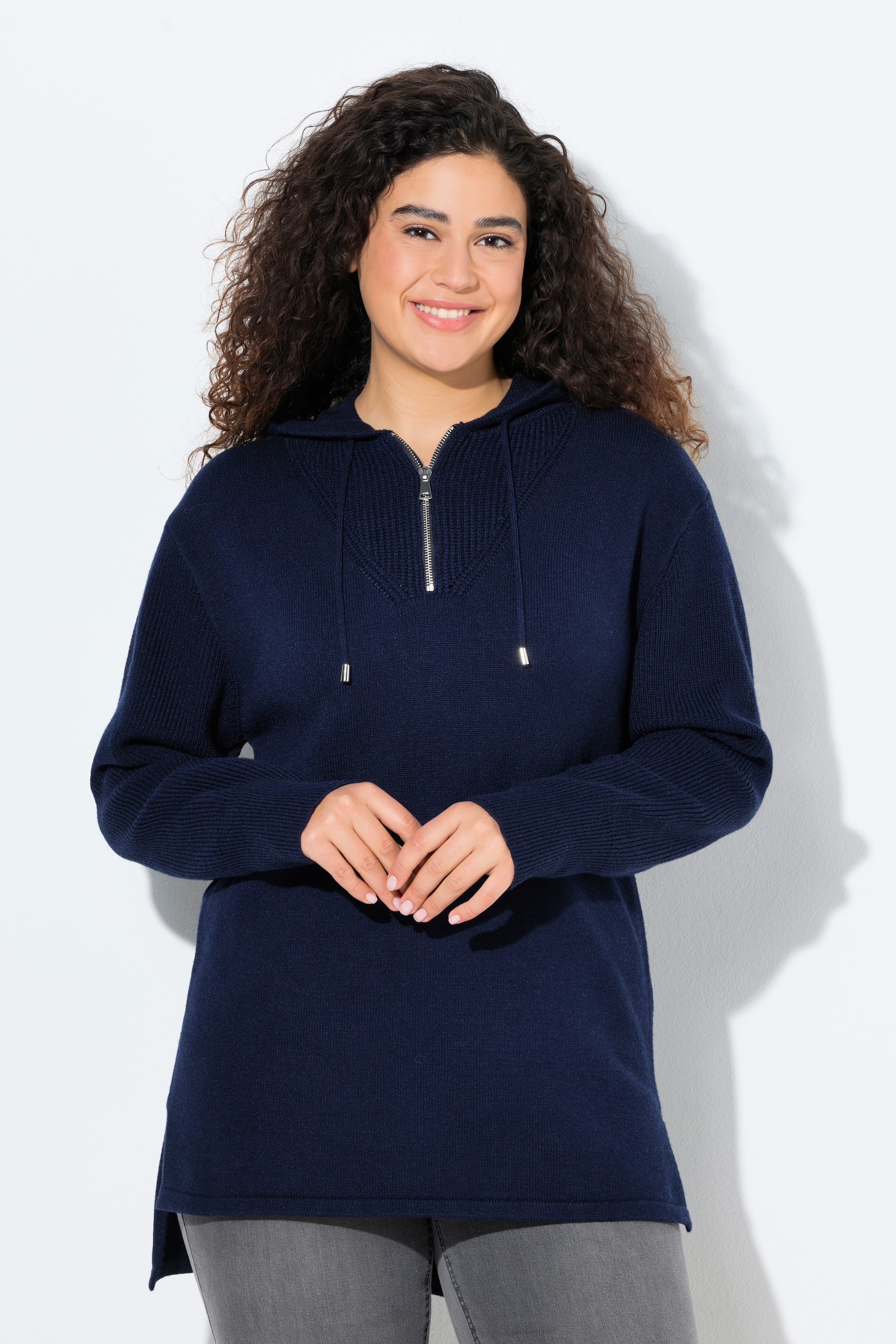 Sweat à capuche en tricot, manches longues, ULLA POPKEN
