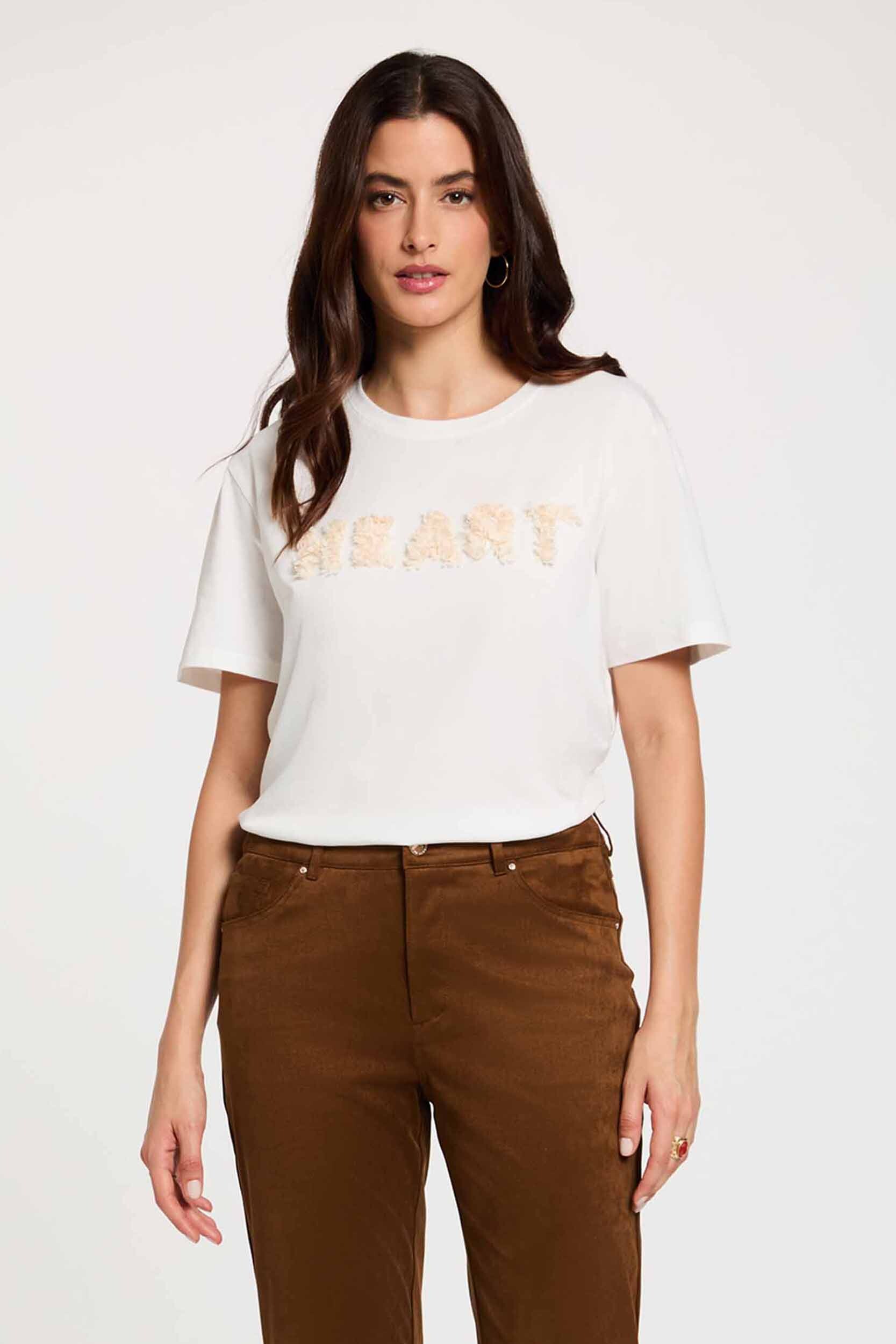 T-shirt broderie en relief, MORGAN