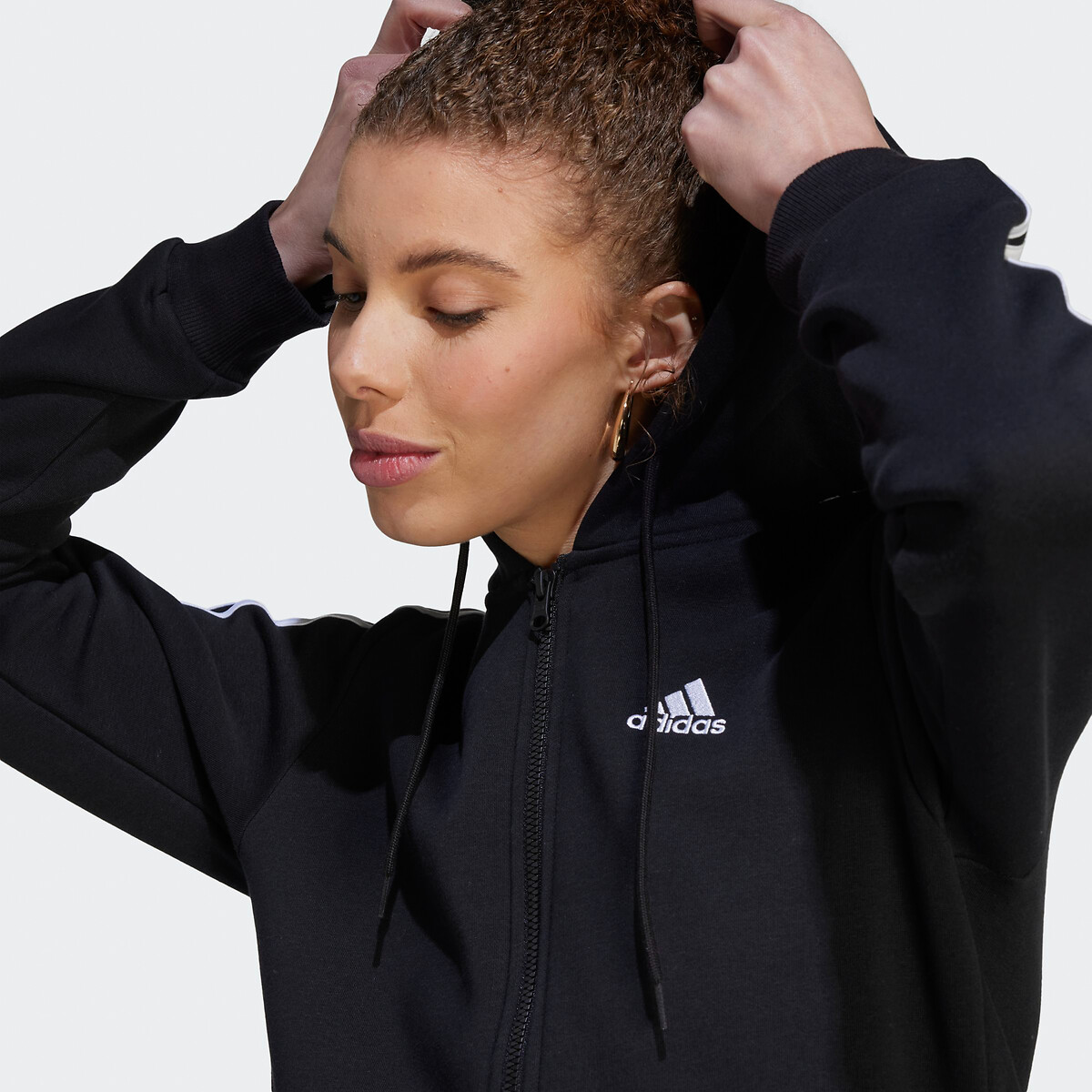Essentials 3 stripes outlet full zip hoodie