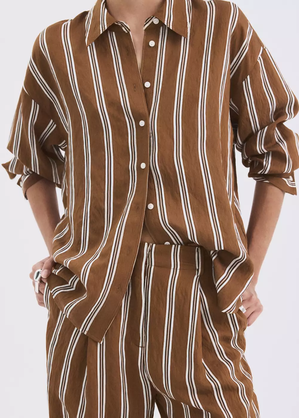 Chemise droite rayures, MANGO