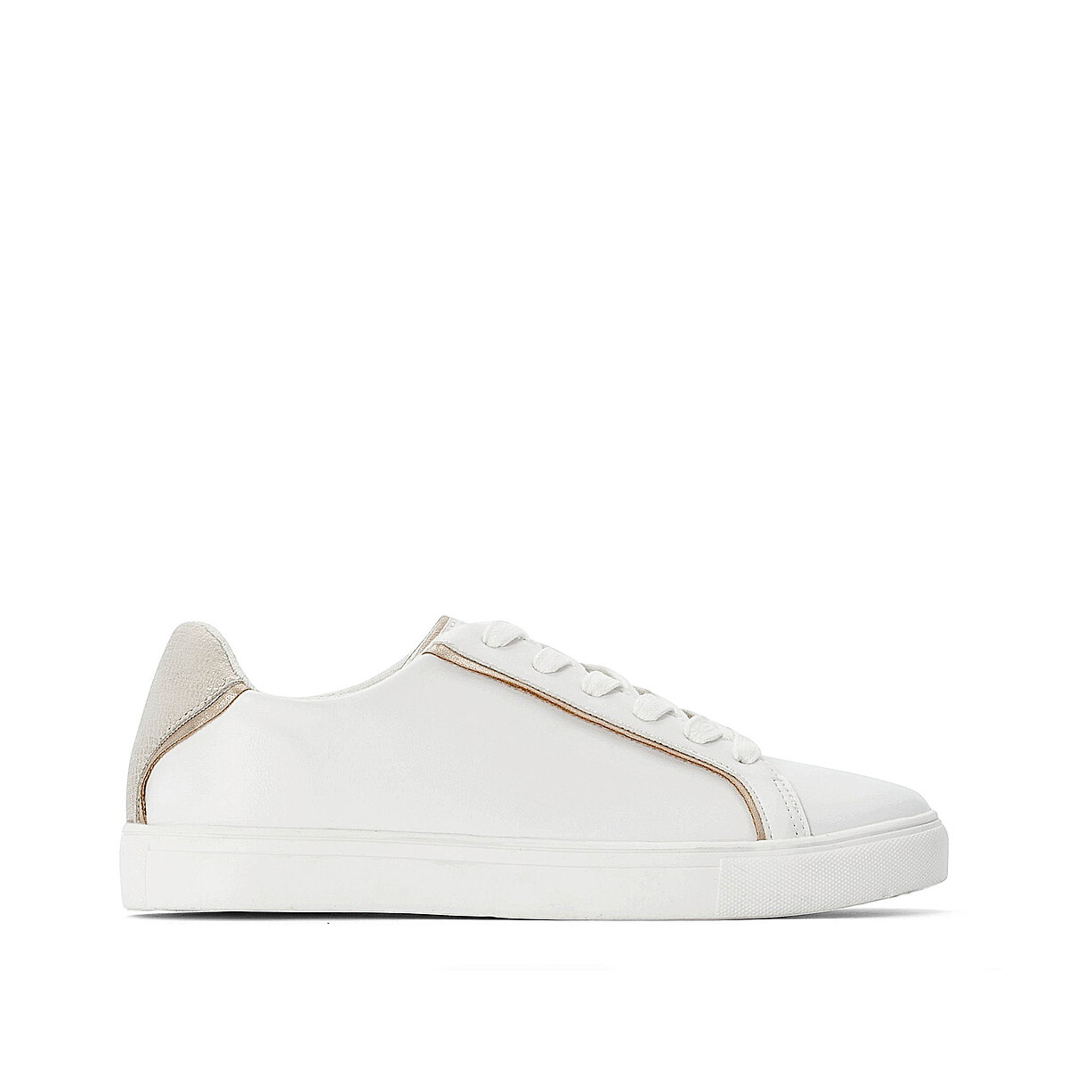 Trainers with gold colour detail white La Redoute Collections | La Redoute