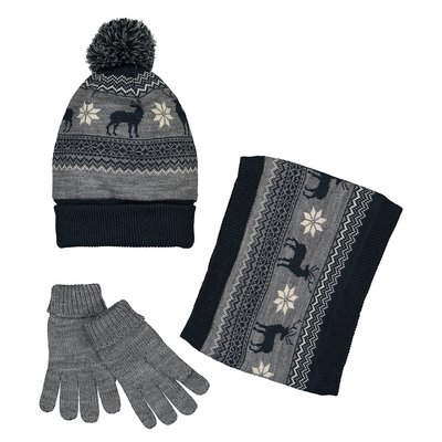 Recycled Beanie, Snood/Gloves Set LA REDOUTE COLLECTIONS
