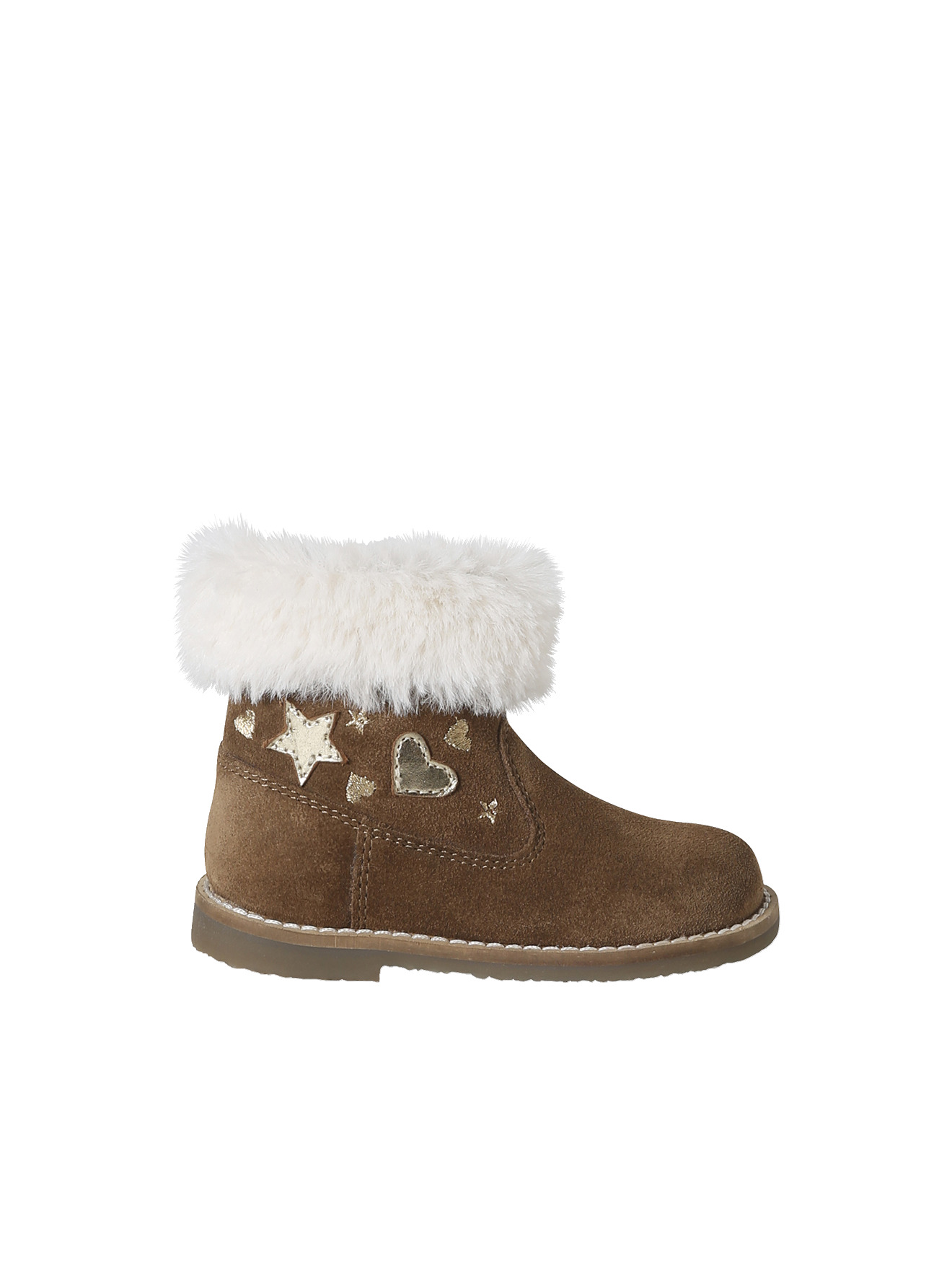Boots bébé cuir fourrées zippées, VERTBAUDET
