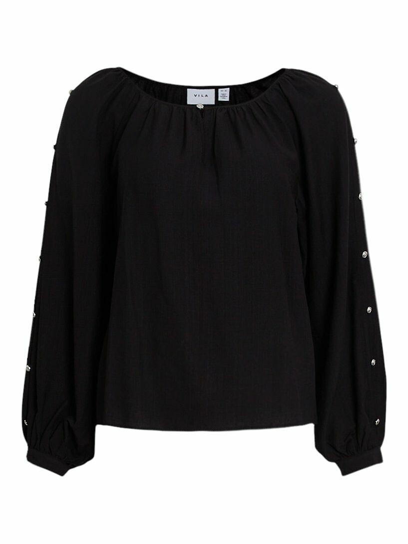 Blouse with Silver-Tone Button Detail, VILA