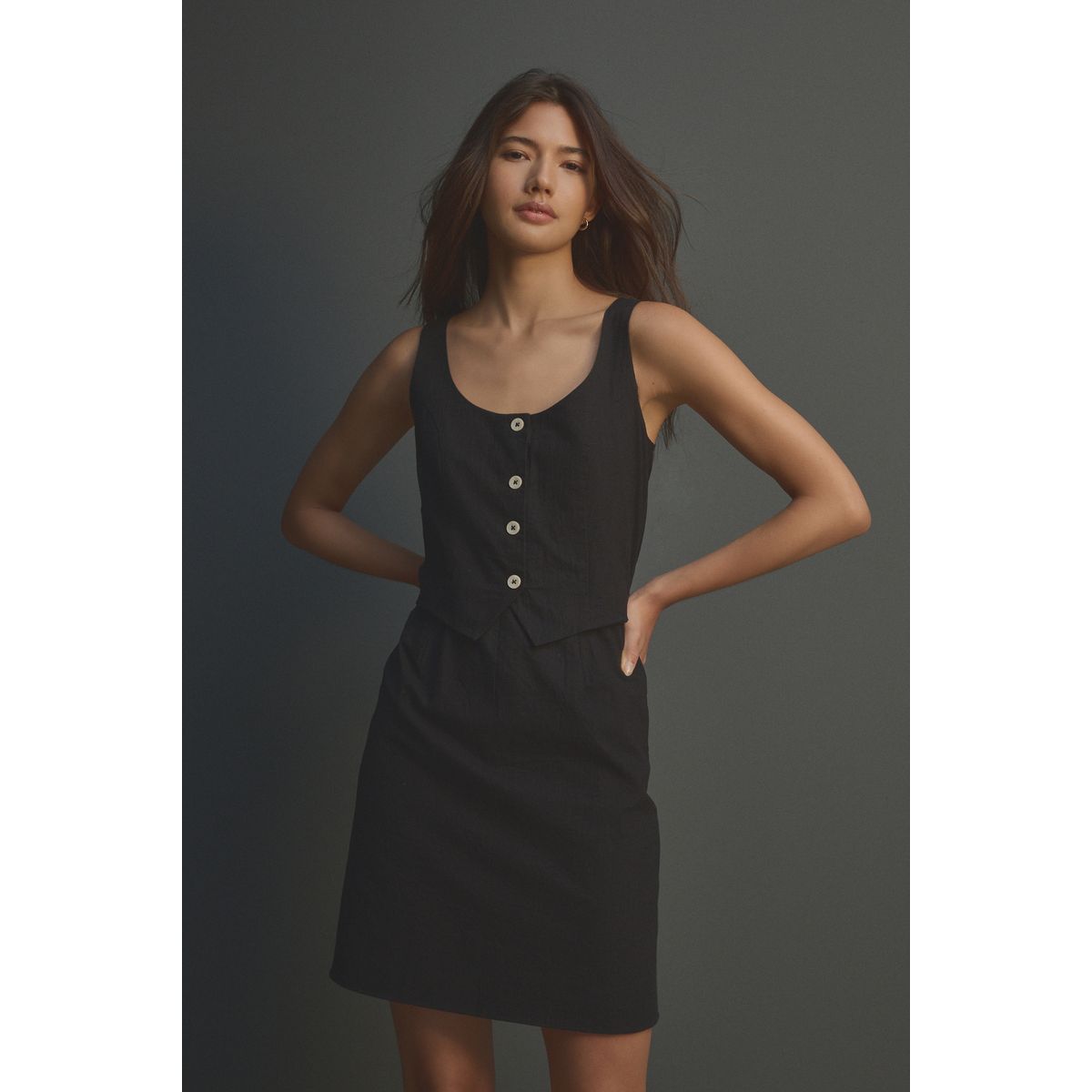 Robe Pull Sans Manches BCBG Max Azria - Taille XS - Noire - Maille Lin Blend - Neuve Avec étiquettes