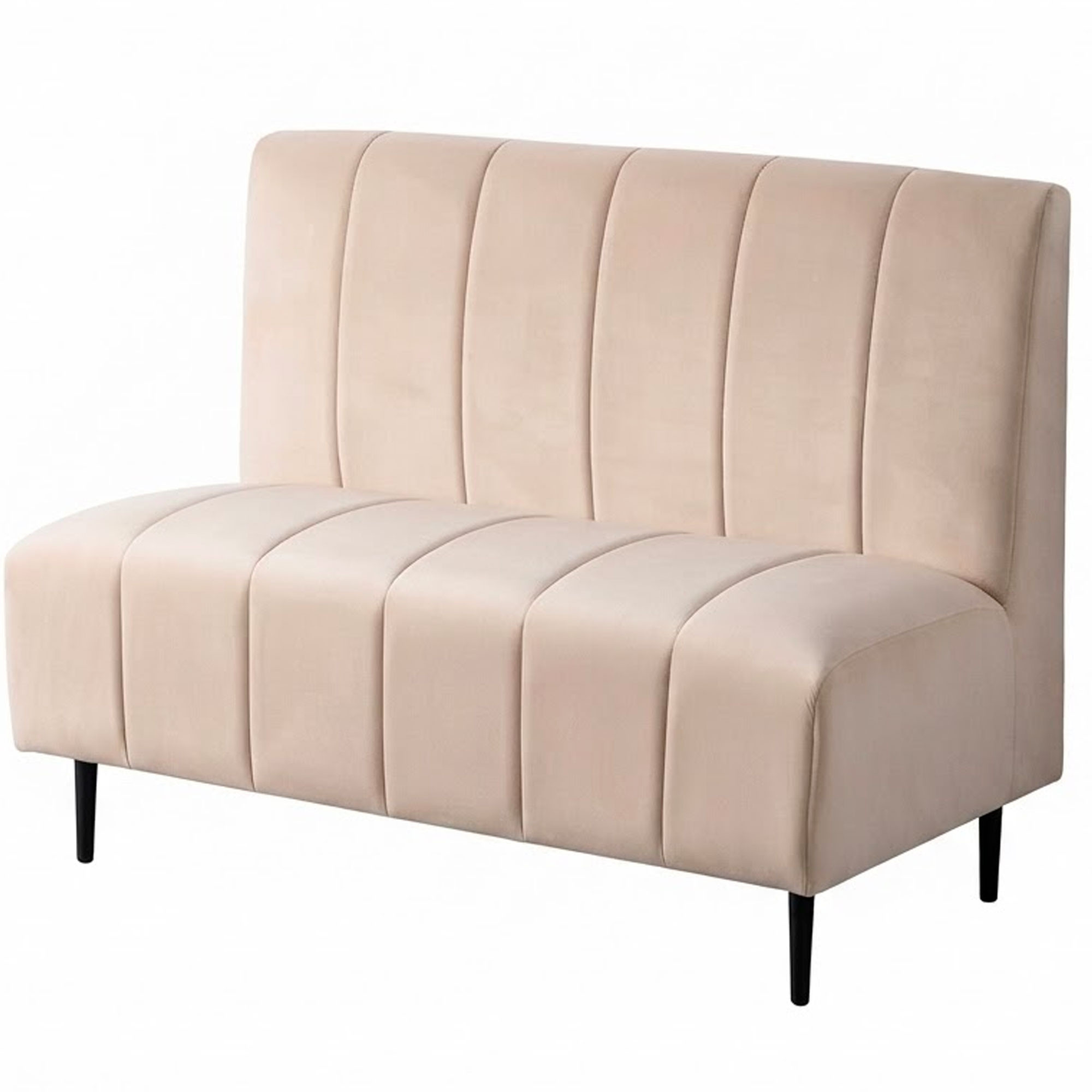 Banc d'hôtellerie velours beige 120x62x90cm, WADIGA