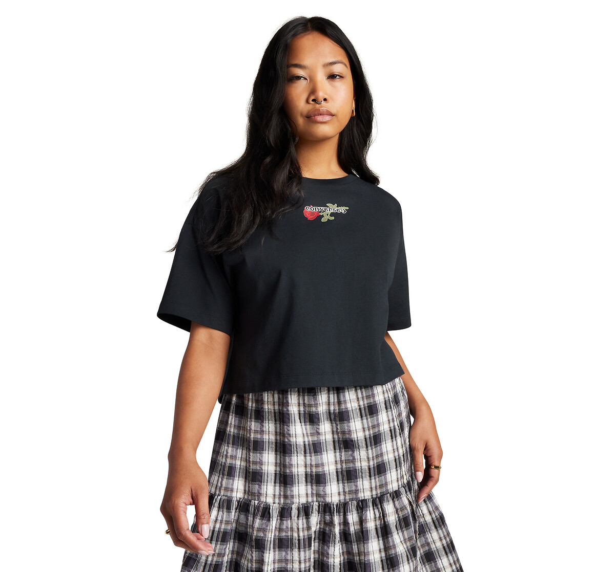 Short Sleeve Cropped T-Shirt, CONVERSE