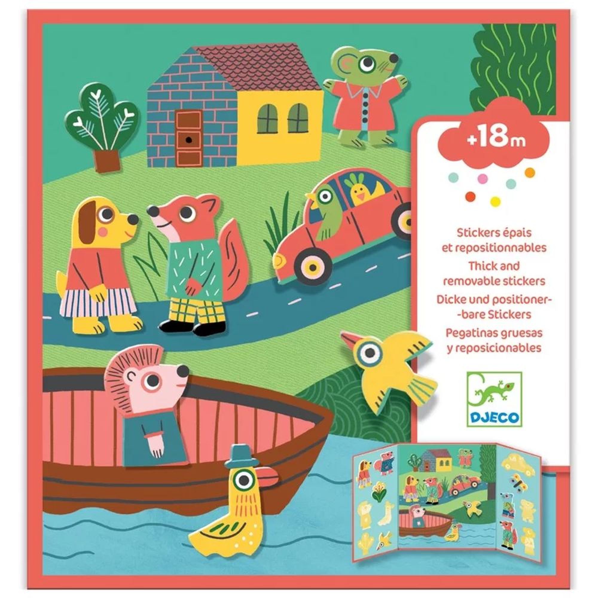 Stickers avec triptyque à décorer Les animaux, DJECO