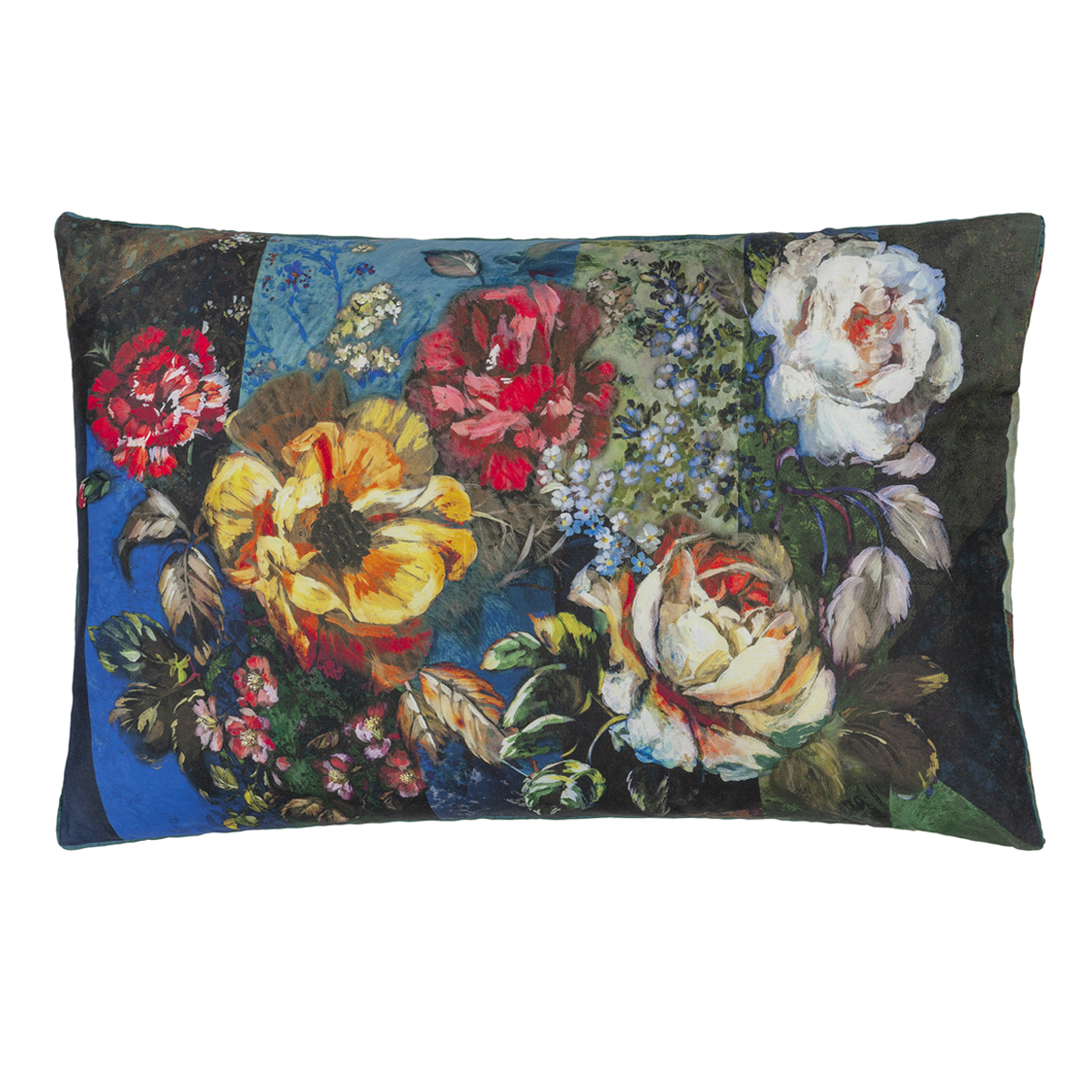 Taie d'oreiller imprimée en satin de coton, MINAKARI COBALT, DESIGNERS GUILD