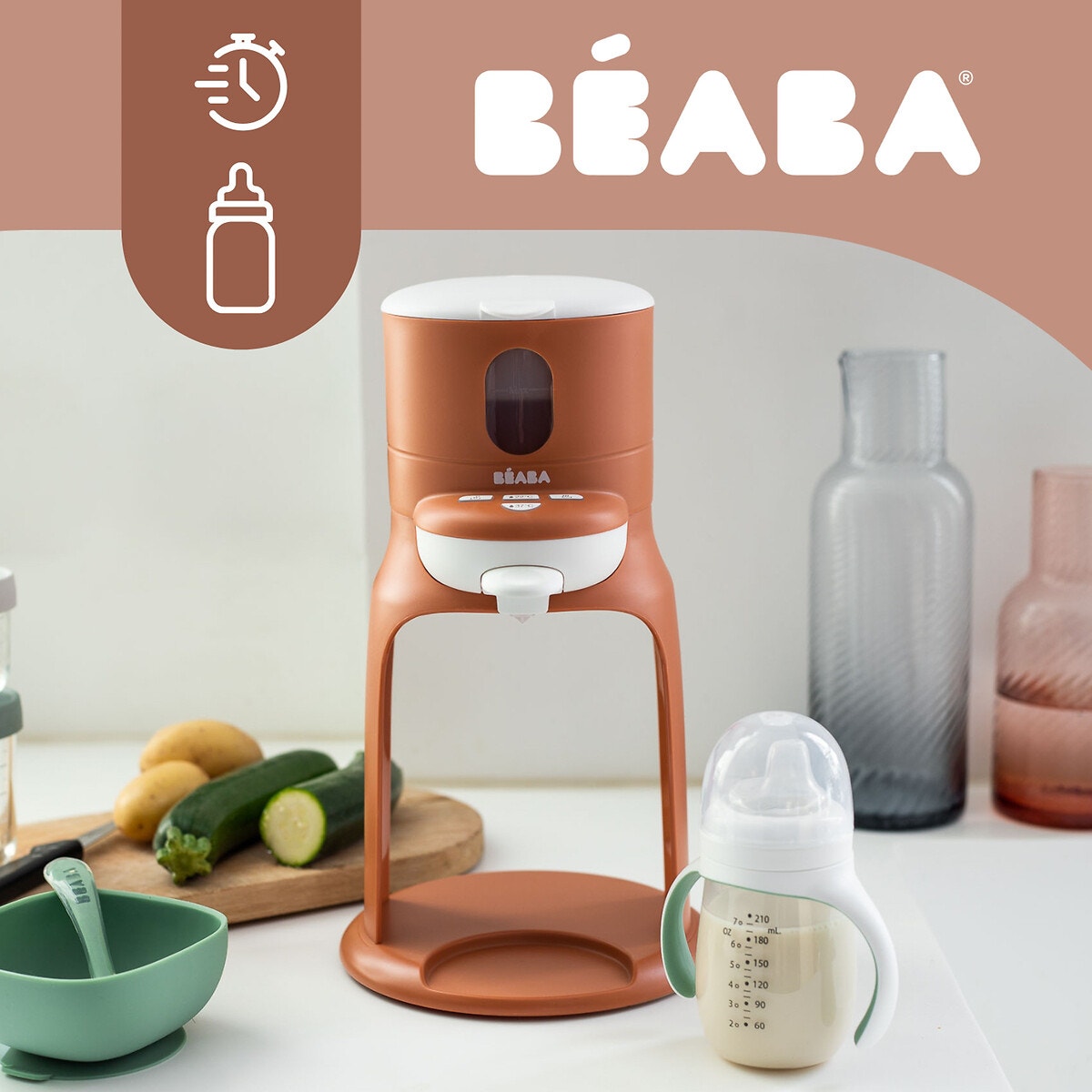 Bib'expresso New Terracotta BEABA, Vente en ligne de Chauffe biberon