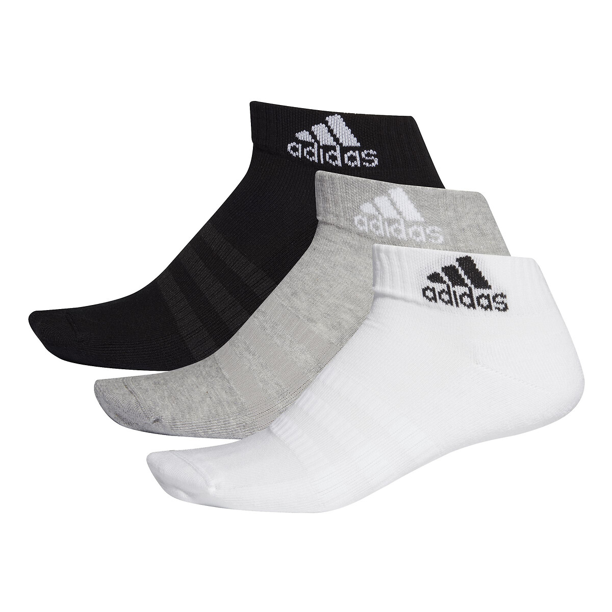 añadir Llamarada hardware Lote de 3 pares de calcetines cortos negro + blanco + gris Adidas Originals  | La Redoute