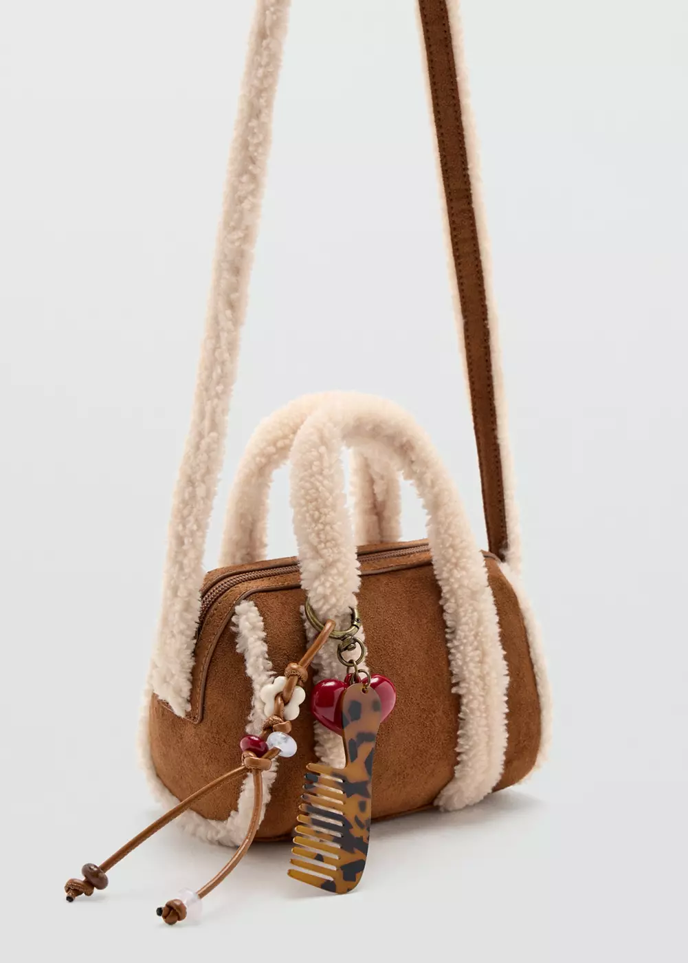 Mini sac effet daim détail imitation mouton, MANGO KIDS