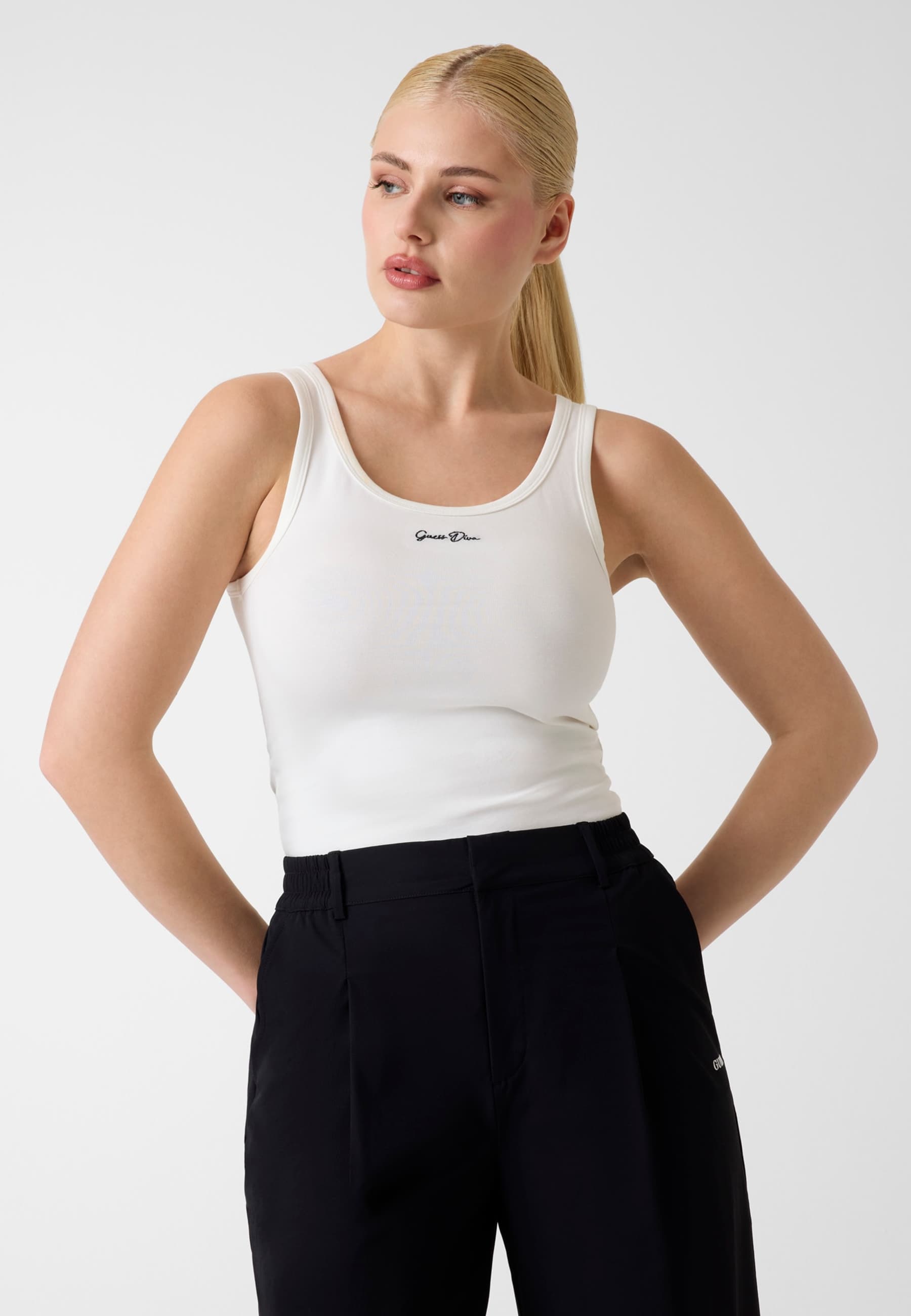 Débardeur Avec Logo Brodé, GUESS